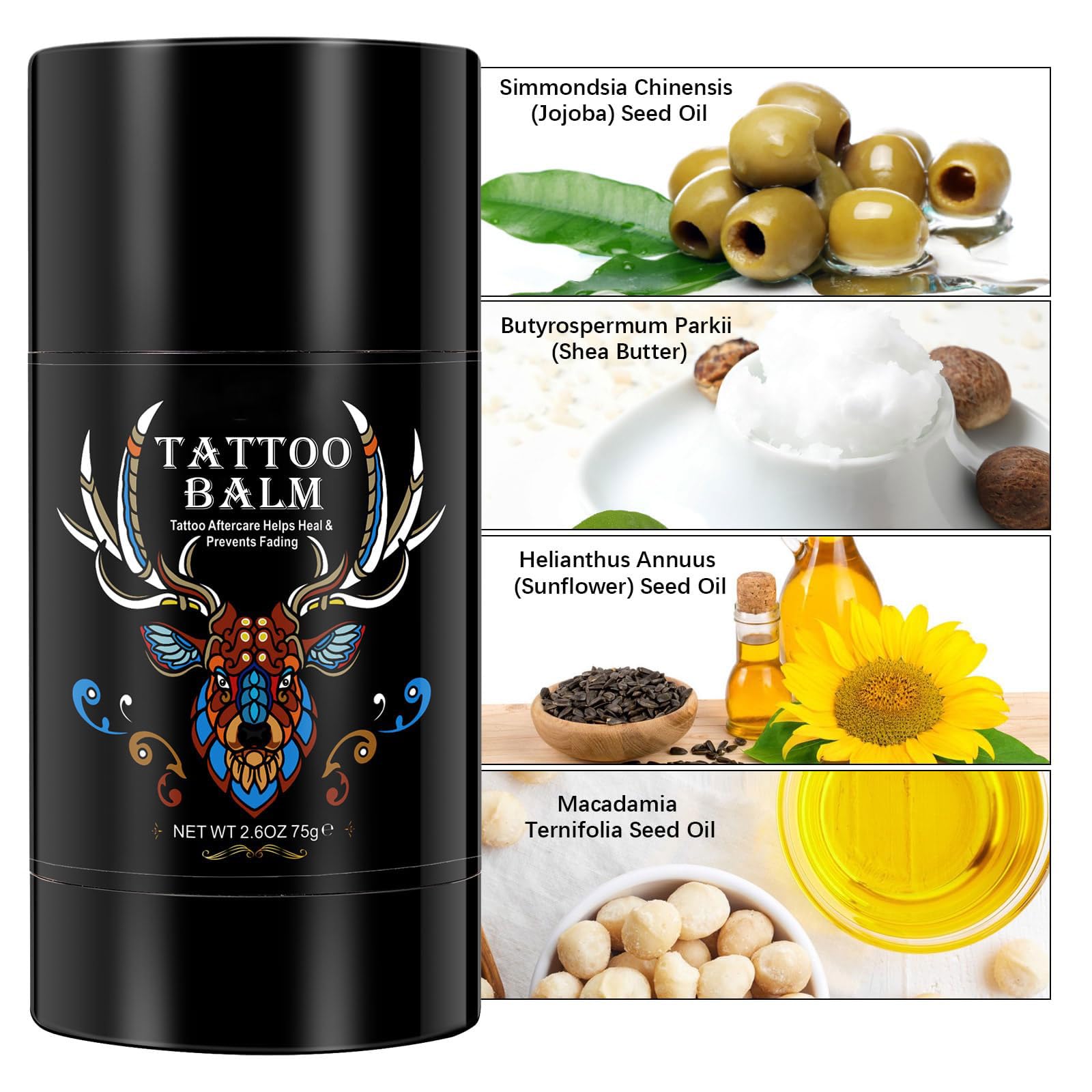 Tattoo Aftercare Butter Balm, 2.6 oz, Old & New Tattoo Moisturizer Healing Brightener for Color Enhance, Natural Organic Tattoo Cream thumbnail 6