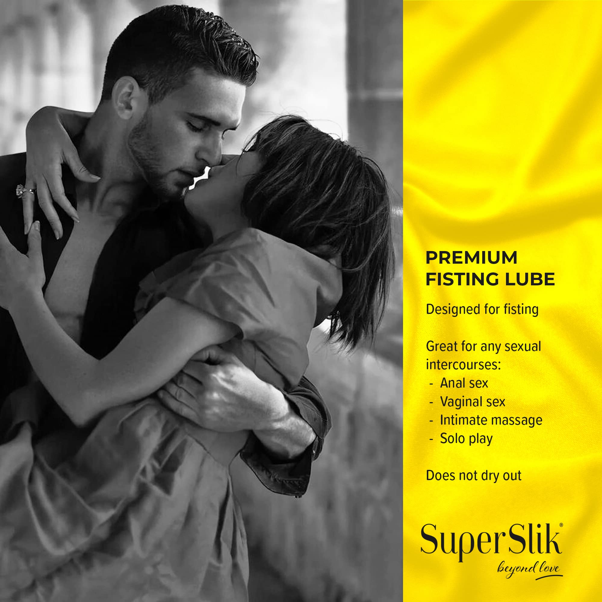 Super Slik Personal Lubricant for Fisting and Anal Sex - Thick and Long Lasting Back-Door Gel - Hybrid Silicone and Water Based Anal Lube for Men | Women | Gays - 1000-ml (34 oz): 34 Fl Oz (Pack of 1)