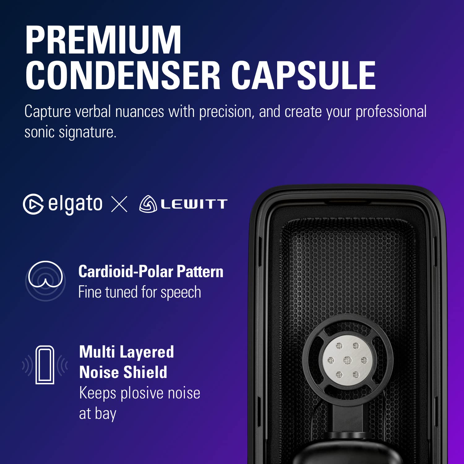 Elgato Wave:3 - Premium Studio Quality USB Condenser Microphone for Streaming, Podcast, Gaming and Home Office, Free Mixer Software, Sound Effect Plugins, Anti-Distortion, Plug ’n Play, for Mac, PC: Black Microphone