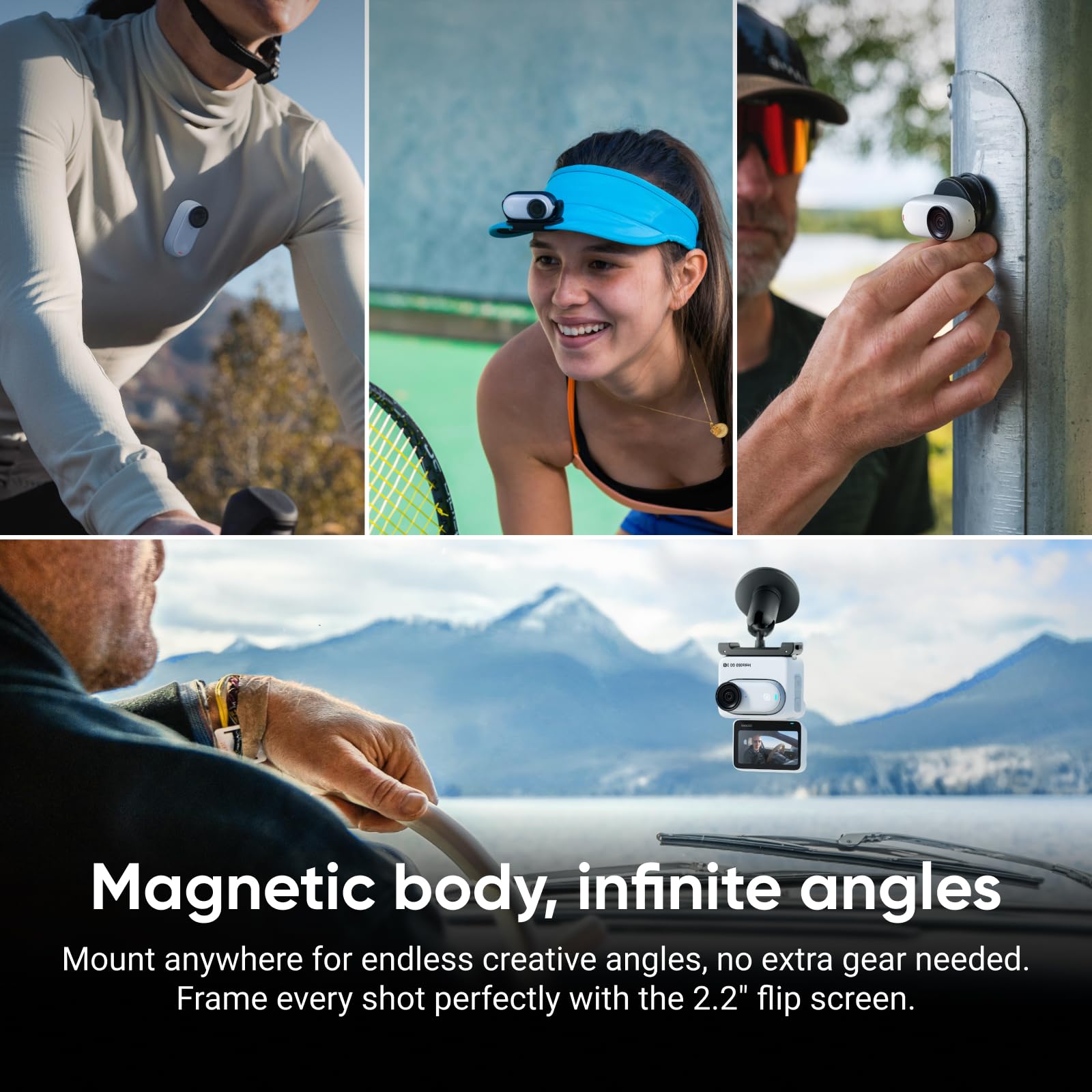 Insta360 GO 3S - 128 GB Black 4K Tiny Portable Vlogging Camera, Hands-Free POVs, Mount Anywhere, Stabilization, 140 Min Battery Life, 10m Waterproof, Pet POV: White Action Bundle