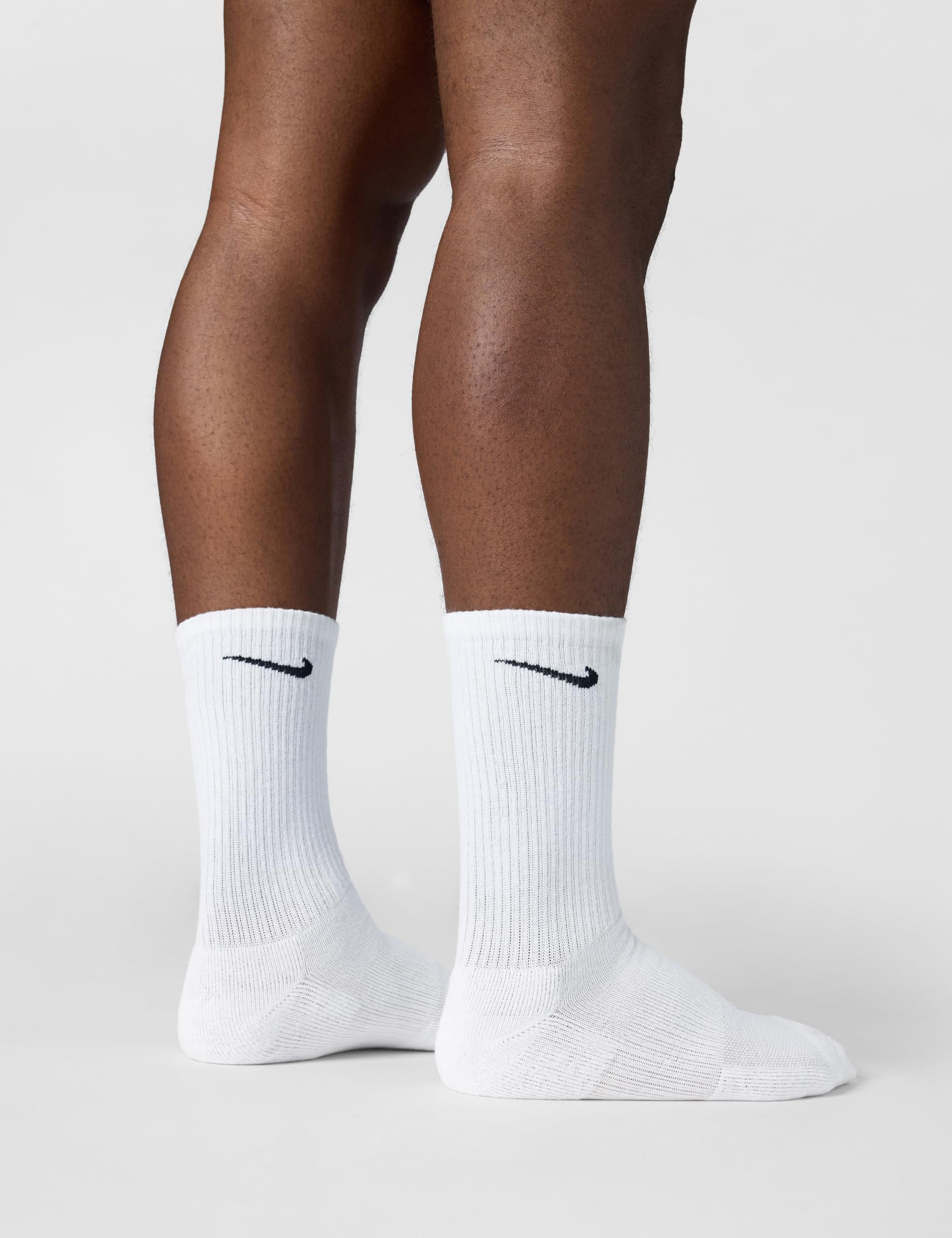 Nike Unisex Everyday Cushion Crew 3 Pair: White/Black 8-12