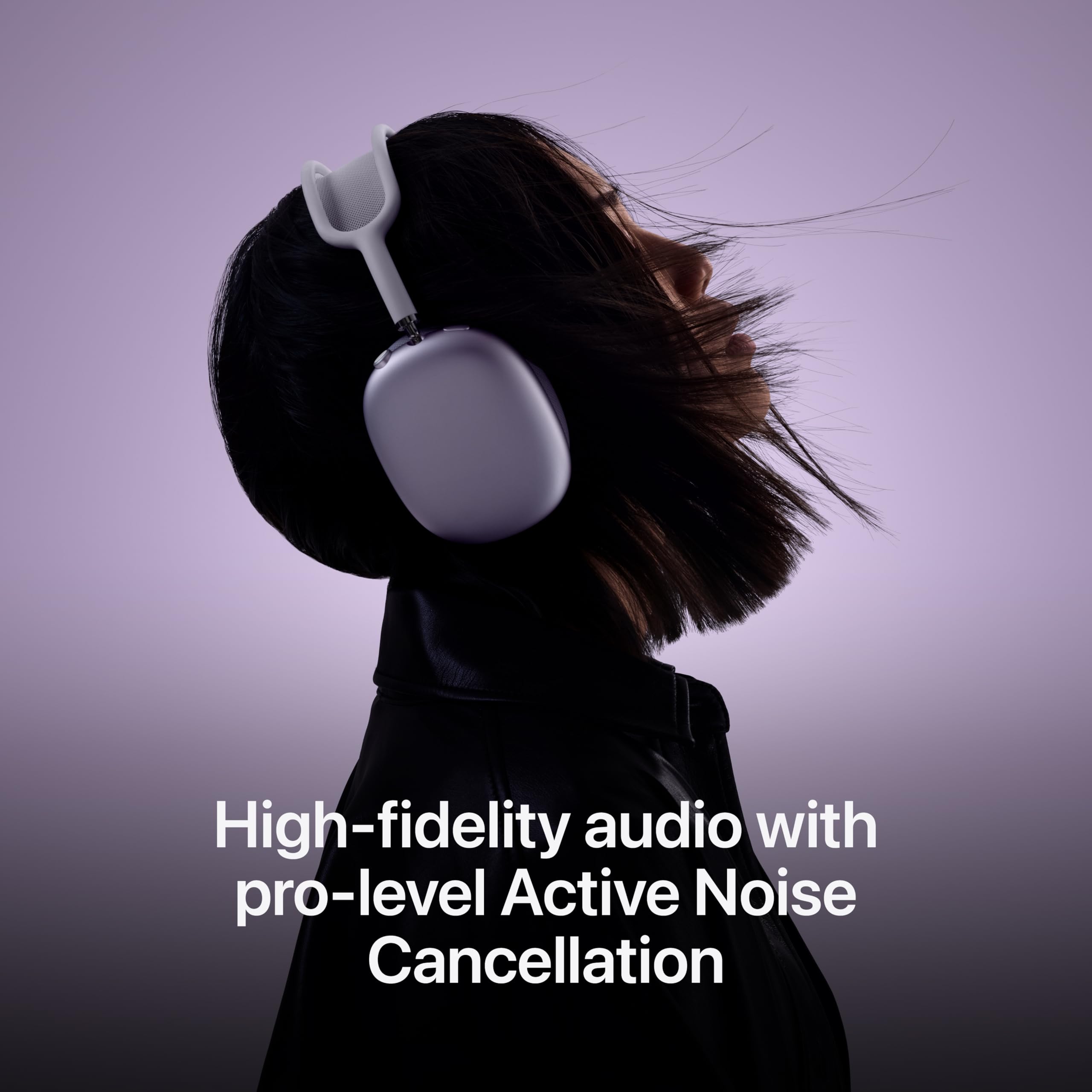 Apple AirPods Max Wireless Over-Ear Headphones, Active Noise Cancelling, Transparency Mode, Personalized Spatial Audio, Dolby Atmos, Bluetooth Headphones for iPhone – Space Gray: USB-C Purple Without AppleCare+