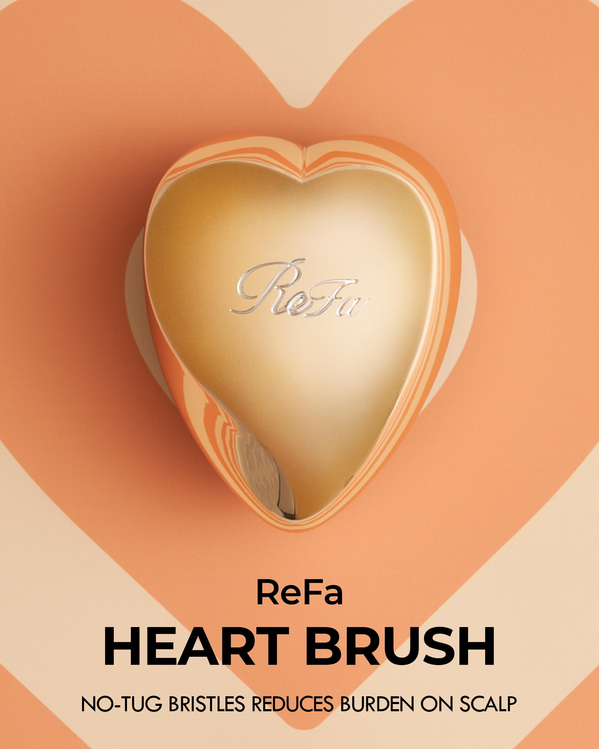 ReFa Heart Brush  | Heart-Shaped No-Tangle Brush for Thick Hair | Detangler Travel Brush for Women: CHAMPAGNE GOLD