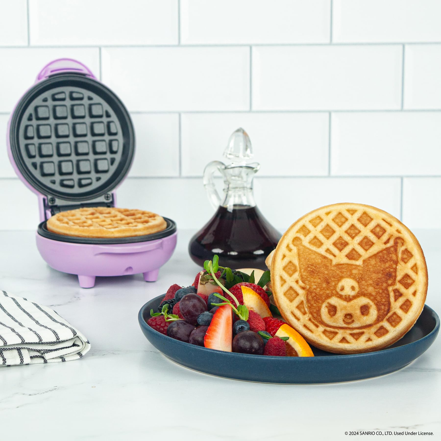 Uncanny Brands Hello Kitty Kuromi Mini Waffle Maker - Cook With Your Favorite Bunny Character