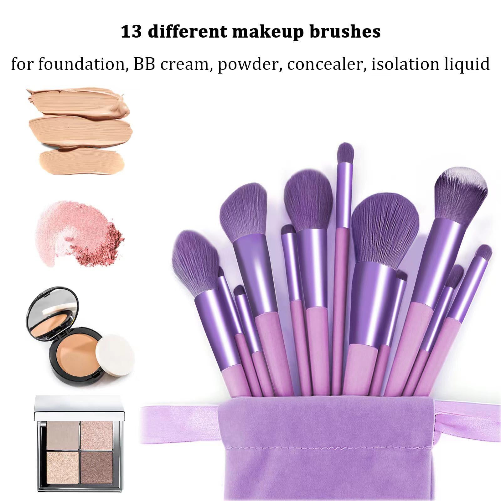 Koccido Makeup Brushes 22 Pcs Makeup Kit,Foundation Brush Eyeshadow Brush Make up Brushes Set (Green, 22 Piece Set): 22 Piece Set Purple