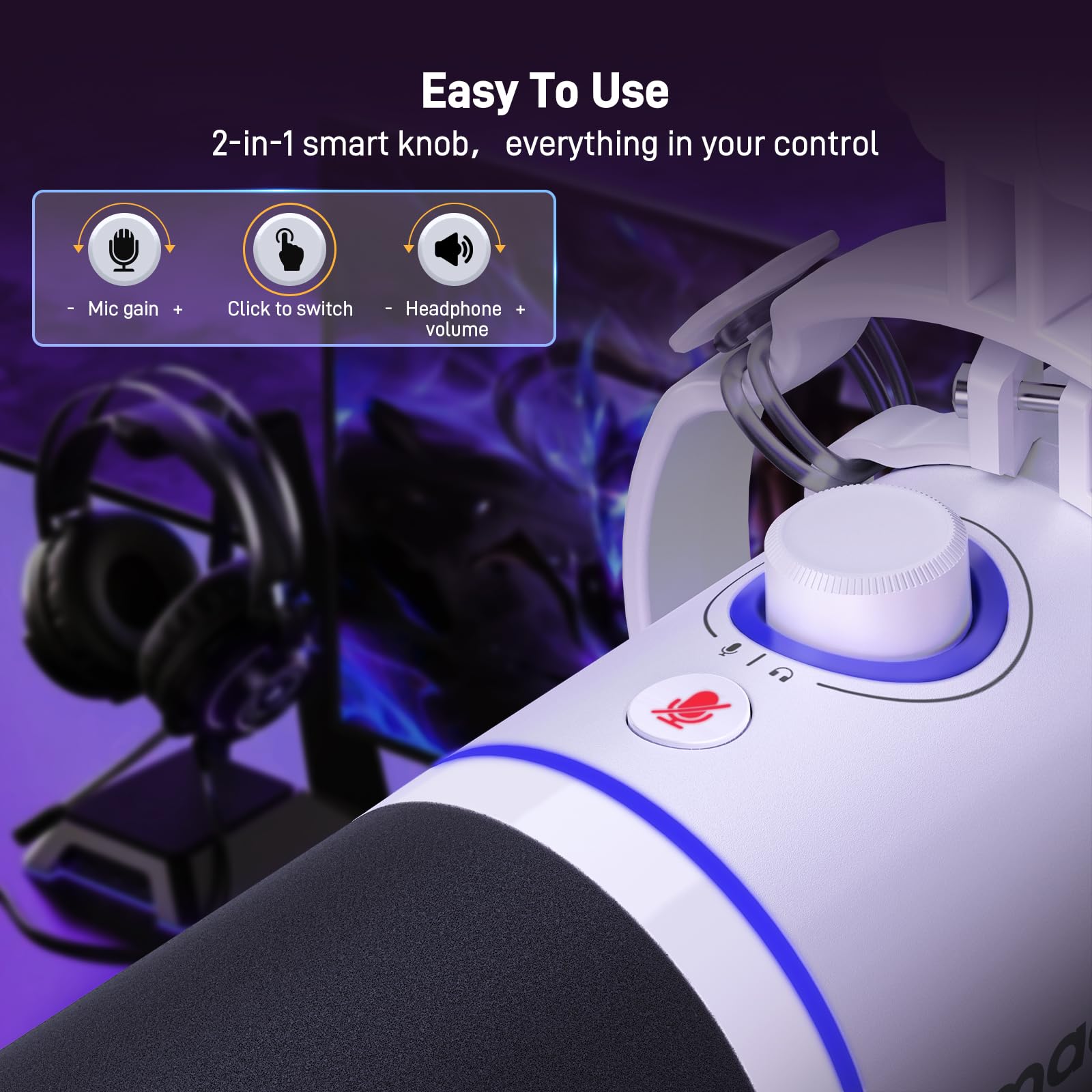 MAONO XLR/USB Dynamic Microphone Set, RGB Podcast Microphone with Boom Arm, Software, Mute Button, Gain Control, for PC Gaming, Streaming, Recording, PS4/5 Mac Mixer, etc. PD200XS Black