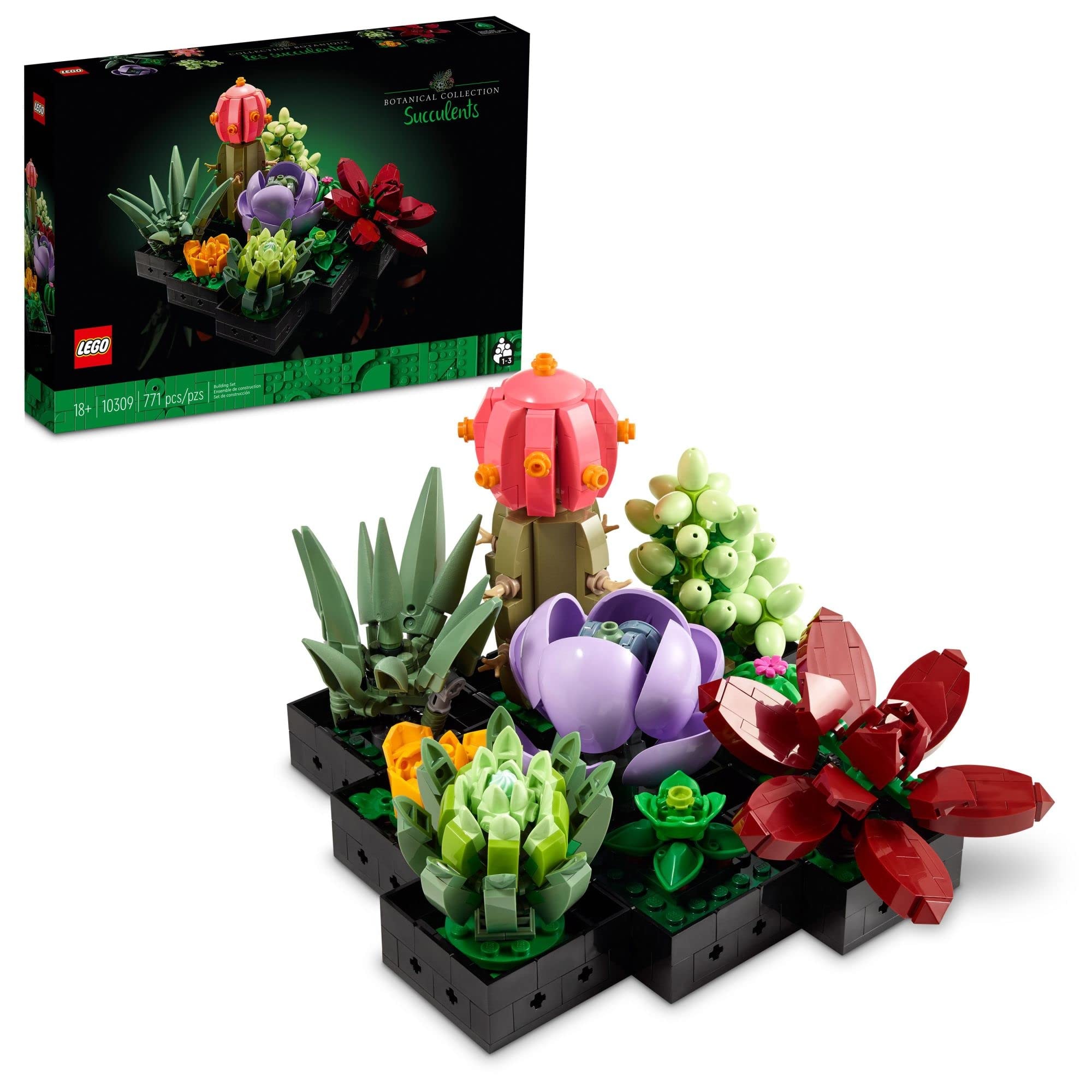 LEGO Botanicals Succulents - Gift for Mother's Day - Artificial Indoor Plant Building Set for Home, Kitchen, Desk Decor Adults Ages 18+ - 10309 - Image 1