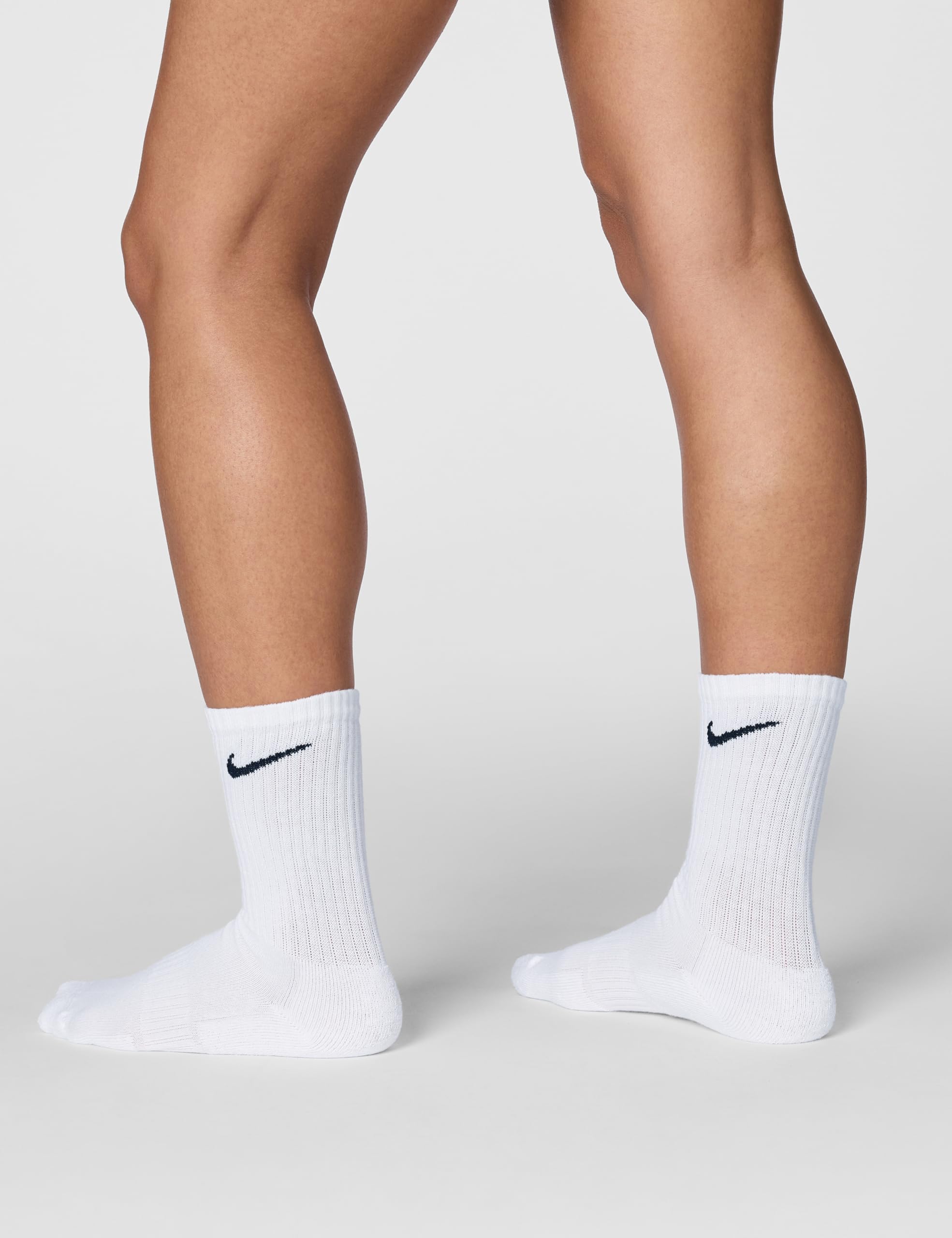 Nike Unisex Everyday Cushion Crew 3 Pair: White/Black 8-12