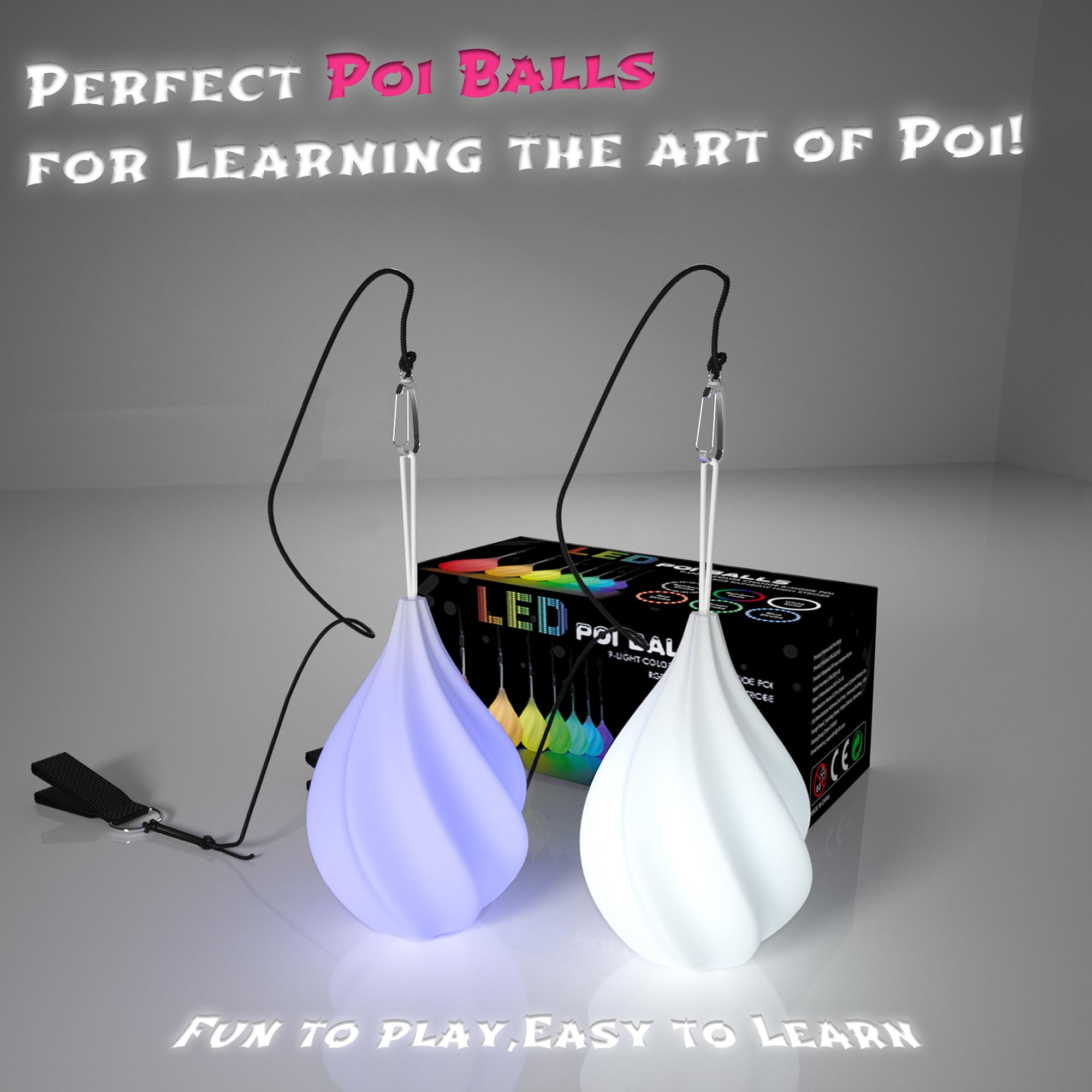 LED Poi Balls Set for Children and Adults - Luminous Premium Toy for Beginners & Professionals | LED Pois Kids Juggling | Juggling Set & Light Painting Accessories | Fire Poi Balls & Luminous Balls: LED Poi Balls Set for Children and Adults - Luminous Premium Toy for Beginners & Professionals | LED Pois Kids Juggling | Juggling Set & Light Painting Accessories | Fire Poi Balls & Luminous Balls