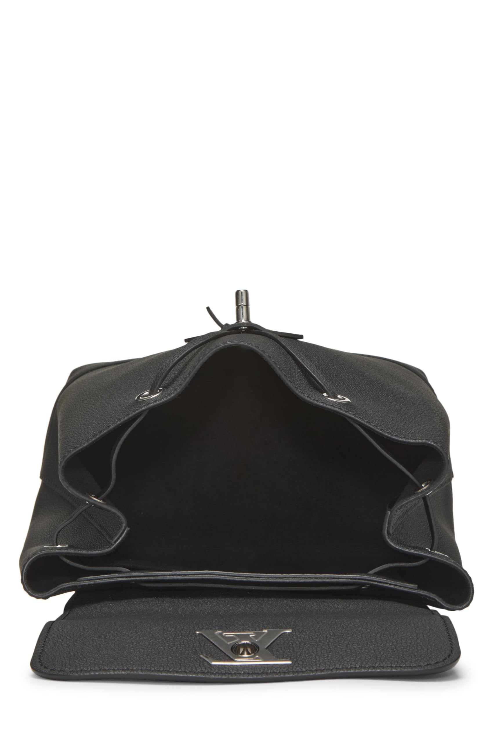 Louis Vuitton, Pre-Loved Black Leather Lockme Backpack, Black