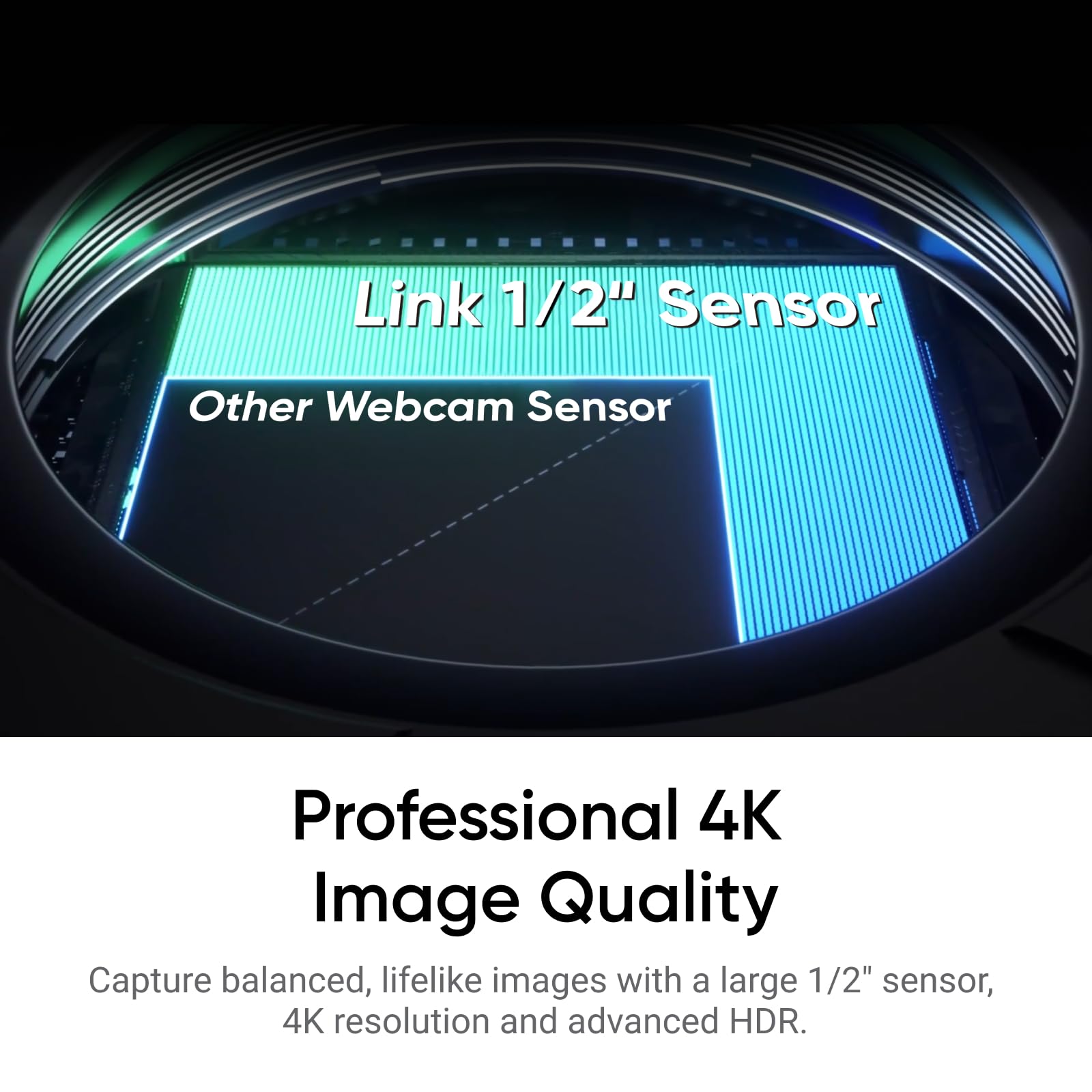Insta360 Link 2C - 4K Webcam for PC/Mac, 1/2" Sensor, Auto Framing, HDR, AI Noise-Canceling Mic, Gesture Control for Streaming, Video Calls, Gaming, Works with Zoom, Teams, Twitch & More thumbnail 2