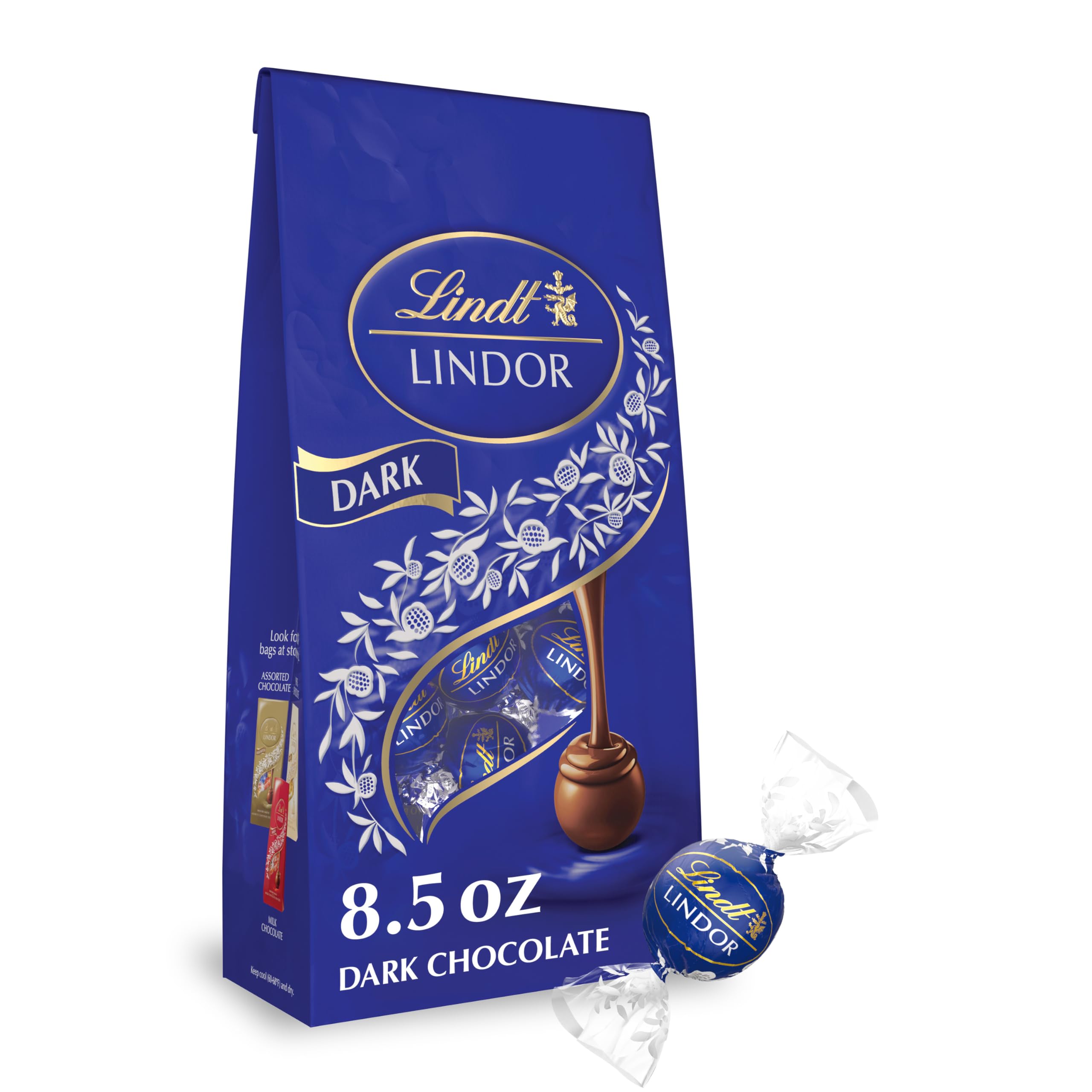 Lindt LINDOR OatMilk Dark Chocolate Candy Truffles, Non-Dairy Chocolate Truffles with Smooth, Melting Truffle Center, 5.1 oz.