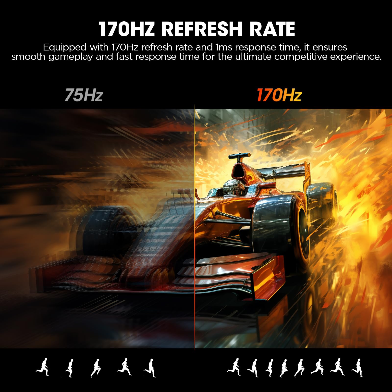 KOORUI Curved 27 Inch Gaming Monitor, Full HD 1080p R1500 180Hz VA Computer Monitor, 99% sRGB, Built-in Adaptive Sync, 1 x Display Port 1.2 & 2 x HDMI 2.0, Eye Care, VESA Compatible, Black 27E6CA thumbnail 2