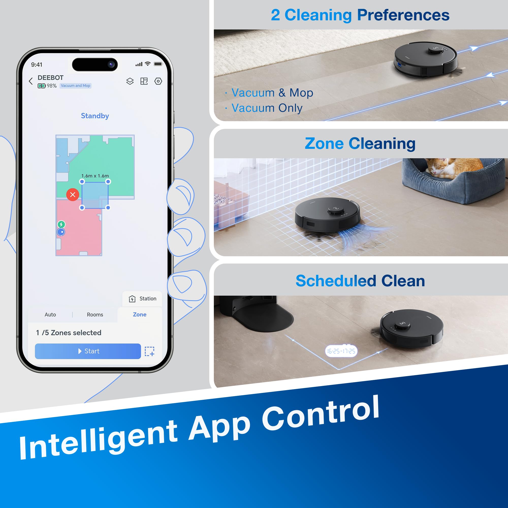 ECOVACS DEEBOT N20 PRO Plus Robot Vacuum and Mop,with Bagless Self Emptying Station, 8000Pa Suction,OZMO Pro 2.0 Vibrating Mopping System, Anti-Tangle Technology,45-Day Capacity,300 Minutes Runtime thumbnail 9