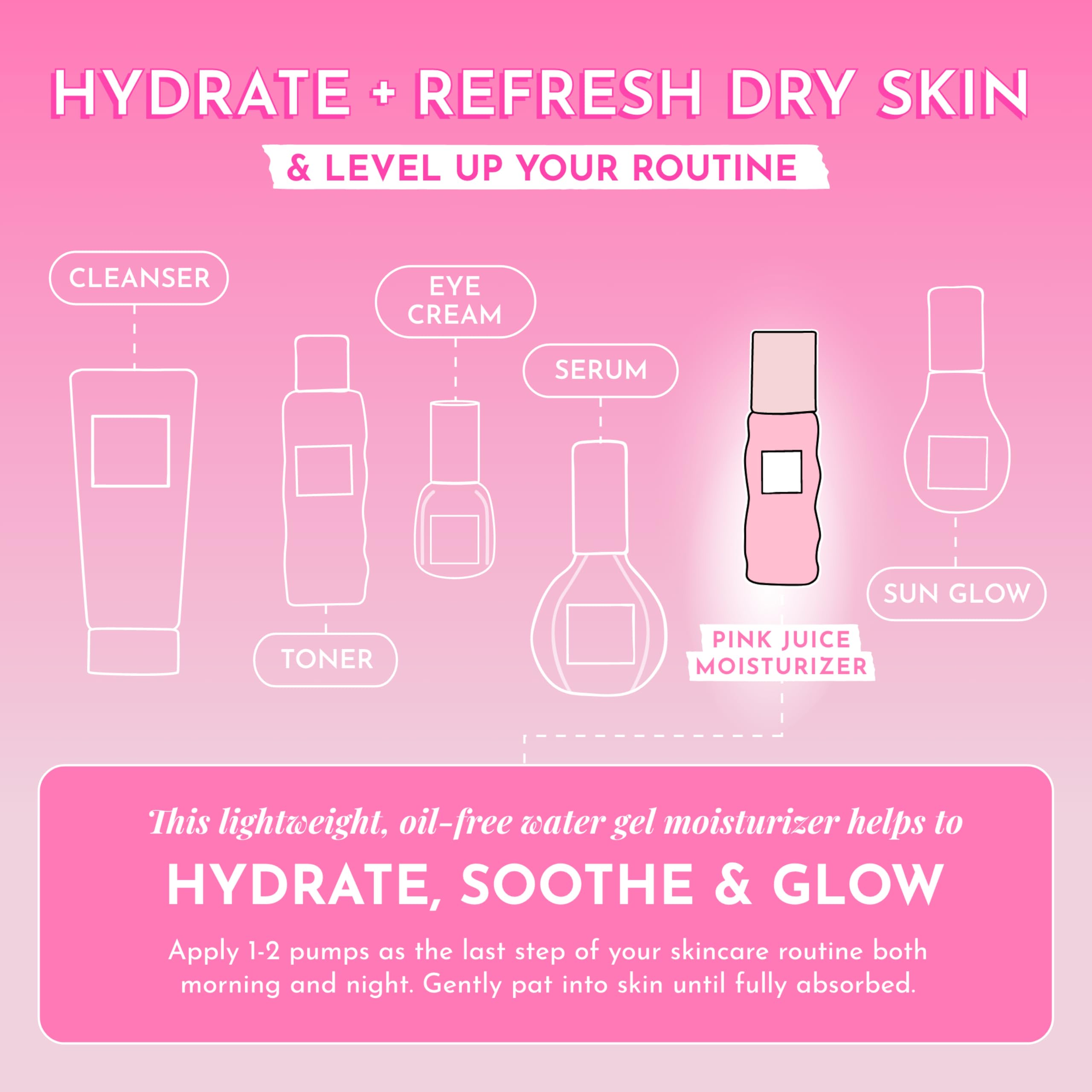 Glow Recipe Pink Juice Water Gel Face Moisturizer for Women, Men & Teens - Hydrating Hyaluronic Acid, Radiance Boosting, Non-Comedogenic, Oil-Free, Long-Lasting Korean Skin Care for Oily Skin (50ml): 1.69 Fl Oz (Pack of 1) Moisturizer