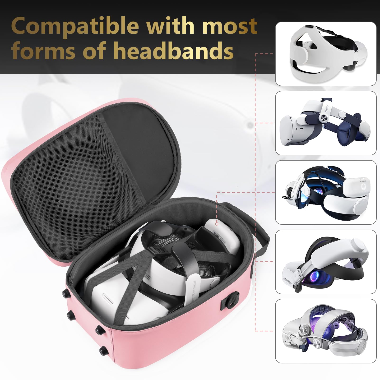 FOREGOER Carrying Case for Meta Quest 3/Quest 3S/Oculus Quest 2, Hard Travel Storage Case Compatible with Oculus Quest 3 Headset, Quest Pro, Touch Controllers Accessories, VR All-in-One Gaming Headset