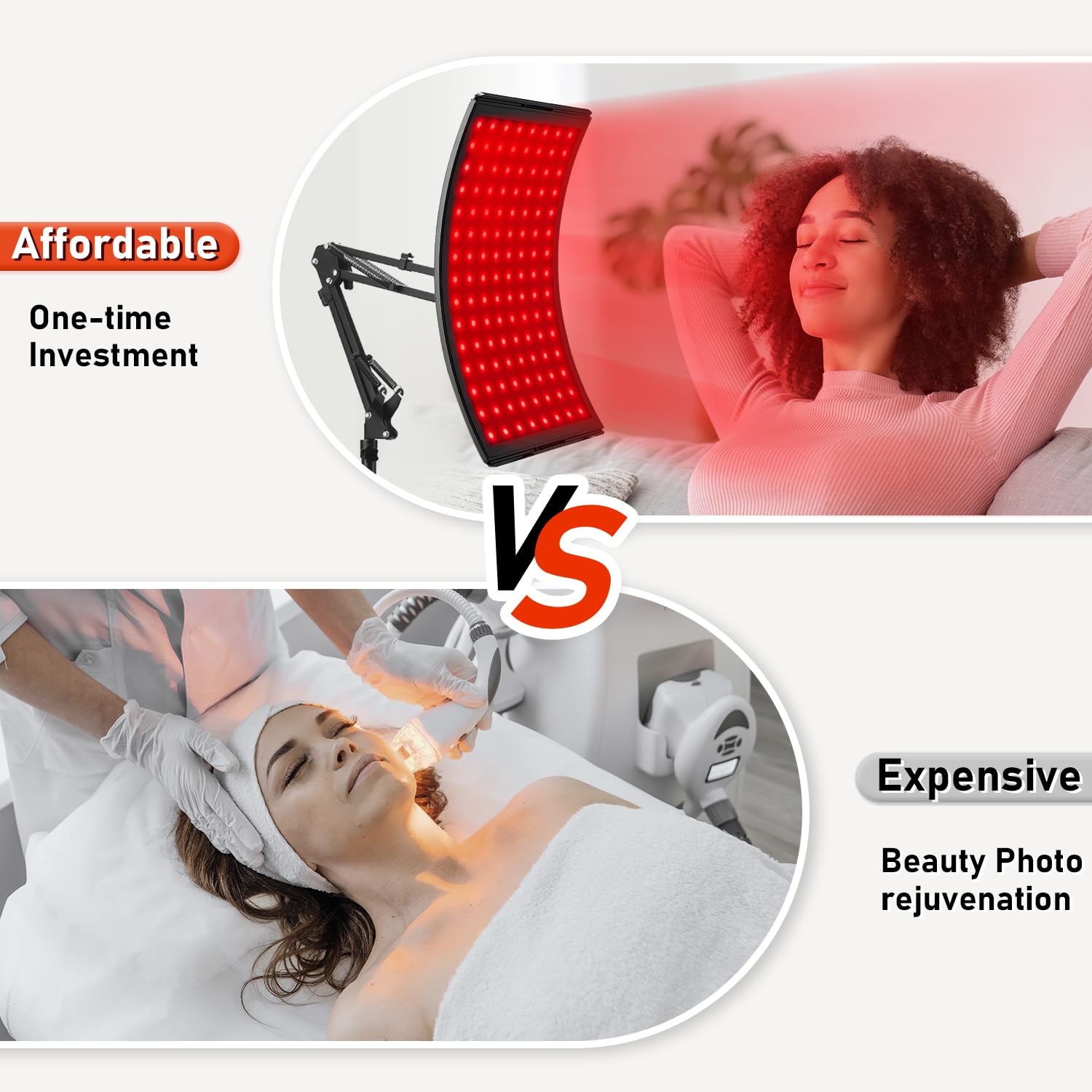Red Light Therapy for Face and Body, Red Infrared Light Therapy Lamp with Stand Led 660nm Red Light-Therapy& 850nm Infrared Light Device for Body: Black