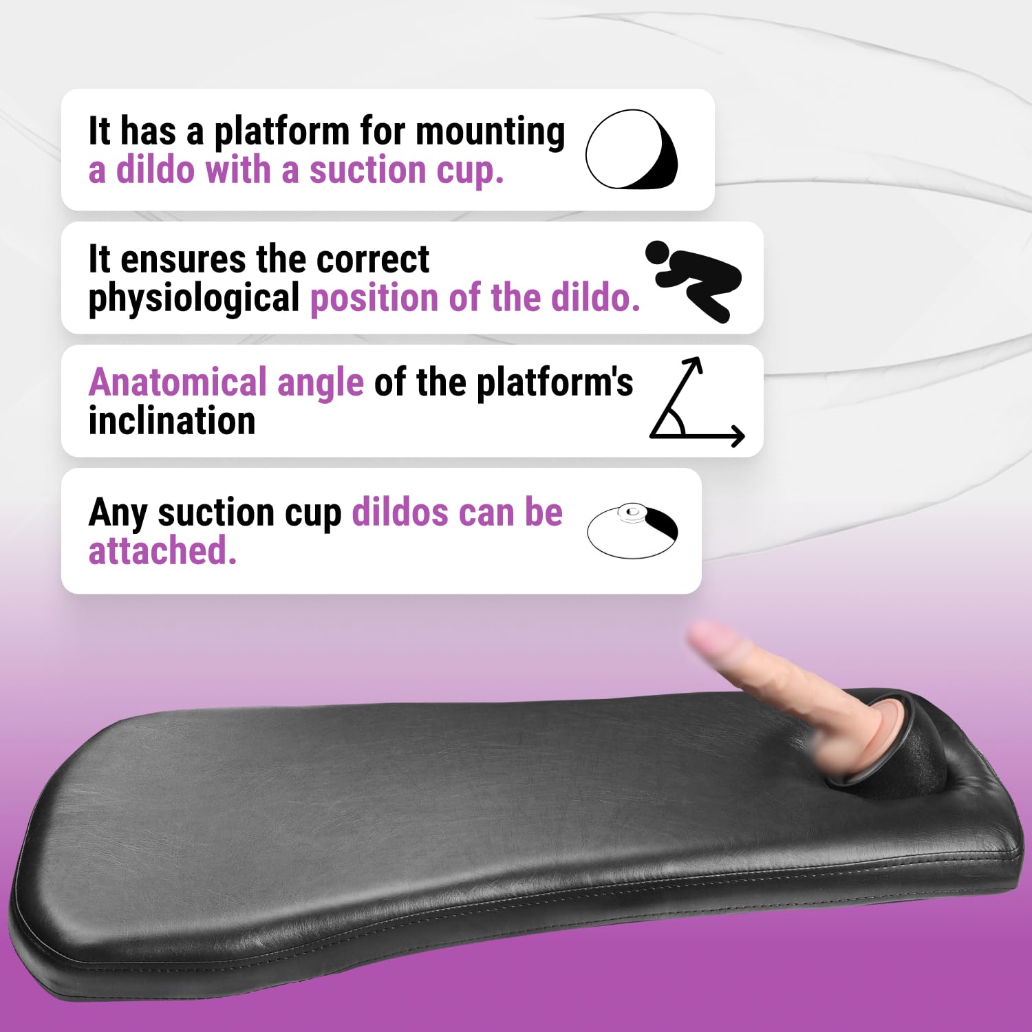 Bedroom-Friendly Suction Cup Dildo Mount Holder – Hands-Free Platform for All Suction-Based Dildos and Sex Toys, Sex Furniture for Couples and Versatile Adult Positioning