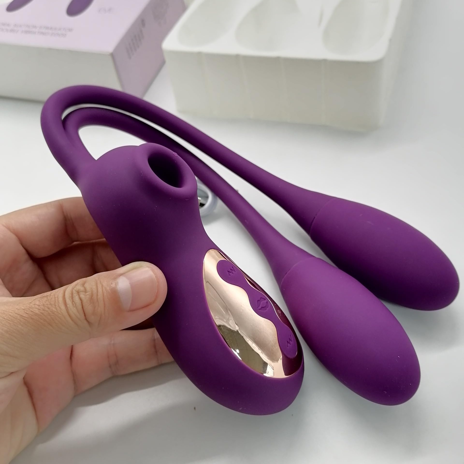 Cishbsoal Vibrating Egg Adult Sex Toy Dual Jumping Eggs 3 Motors, 5-Speed Suction, 3-Speed+7-Frequency Vibration Modes USB Recharging Women Vibrator Adult Sex Toy, Sex Toy for Women & Couples