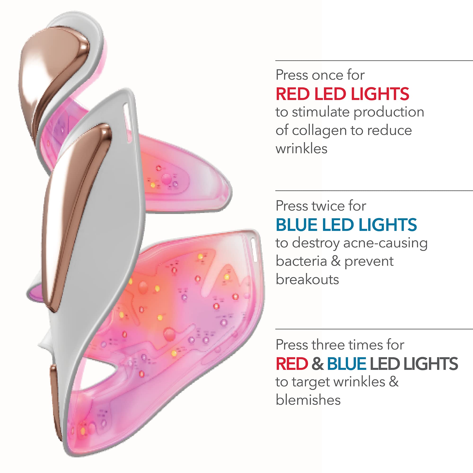 Dr. Dennis Gross DRx SpectraLite FaceWare Pro (FSA/HSA Eligible) – LED Face Mask for Anti-Aging, Acne Treatment, and Skin Rejuvenation with Dual Red & Blue Light Therapy: White FaceWare