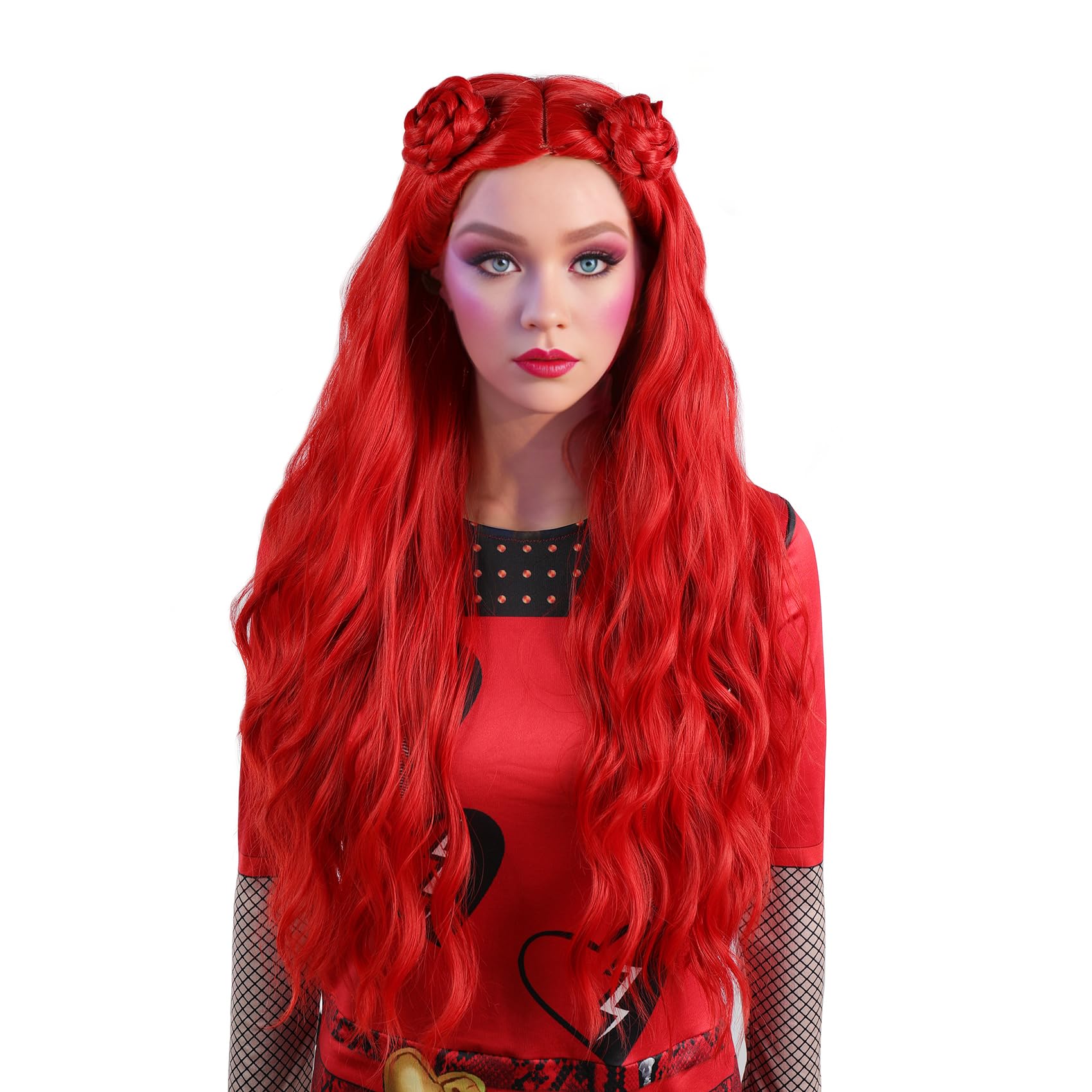 MUPUL Purple Short Wig Cosplay Short Bob Wig Purple Halloween Costume Wigs For Women: Red / Long Curly
