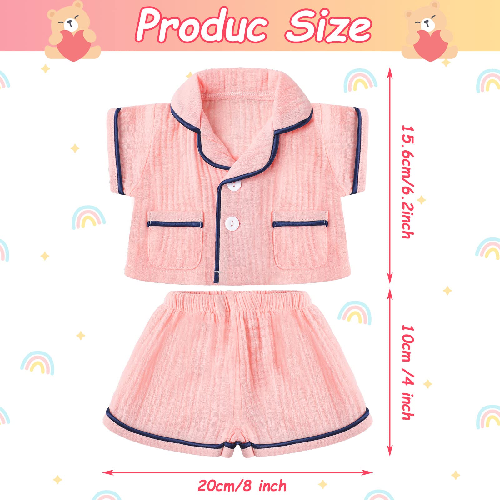 Hungdao Bear Clothes Pajamas Make Your Own Animals Outfits Fits Most 14 Inches Bear Accessories, Pink: Hungdao Bear Clothes Pajamas Make Your Own Animals Outfits Fits Most 14 Inches Bear Accessories, Pink