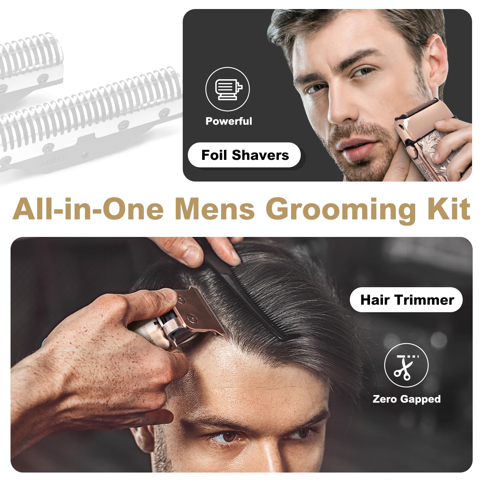 Ufree Foil Shavers Electric Razor for Men, Beard Trimmer Grooming Shaving Kit, Hair Trimmer, Cordless Head Shavers for Bald Men Barber Clippers, Birthday Gifts for Him