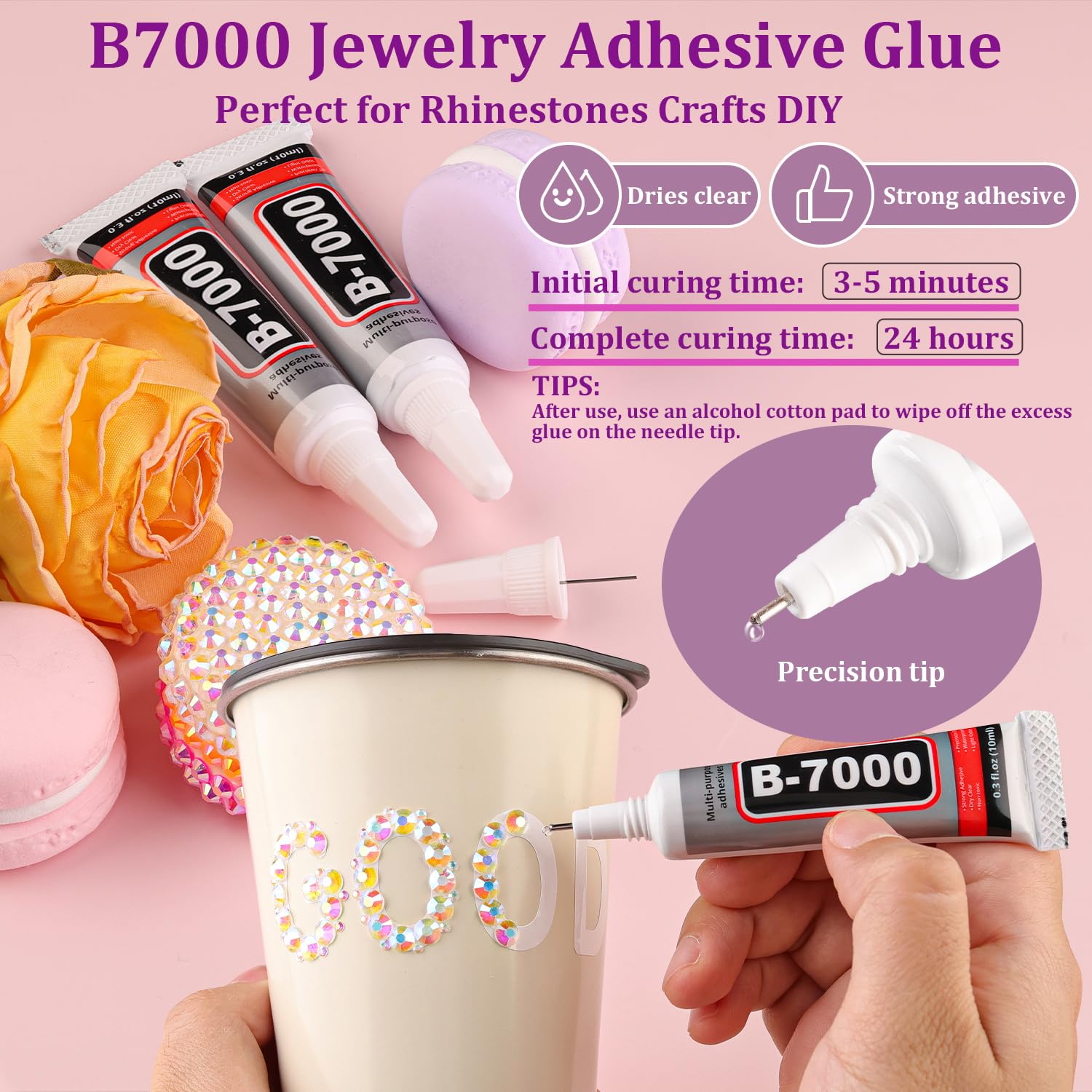 30000Pcs Resin Rhinestones with Tweezers for Crafting, Silver Clear Flatback Gems, Bedazzling Crystal with 3Pcs 10ml B7000 Jewelry Glue for DIY Crafts Clothing Tumblers Shoes Fabric Nail Art