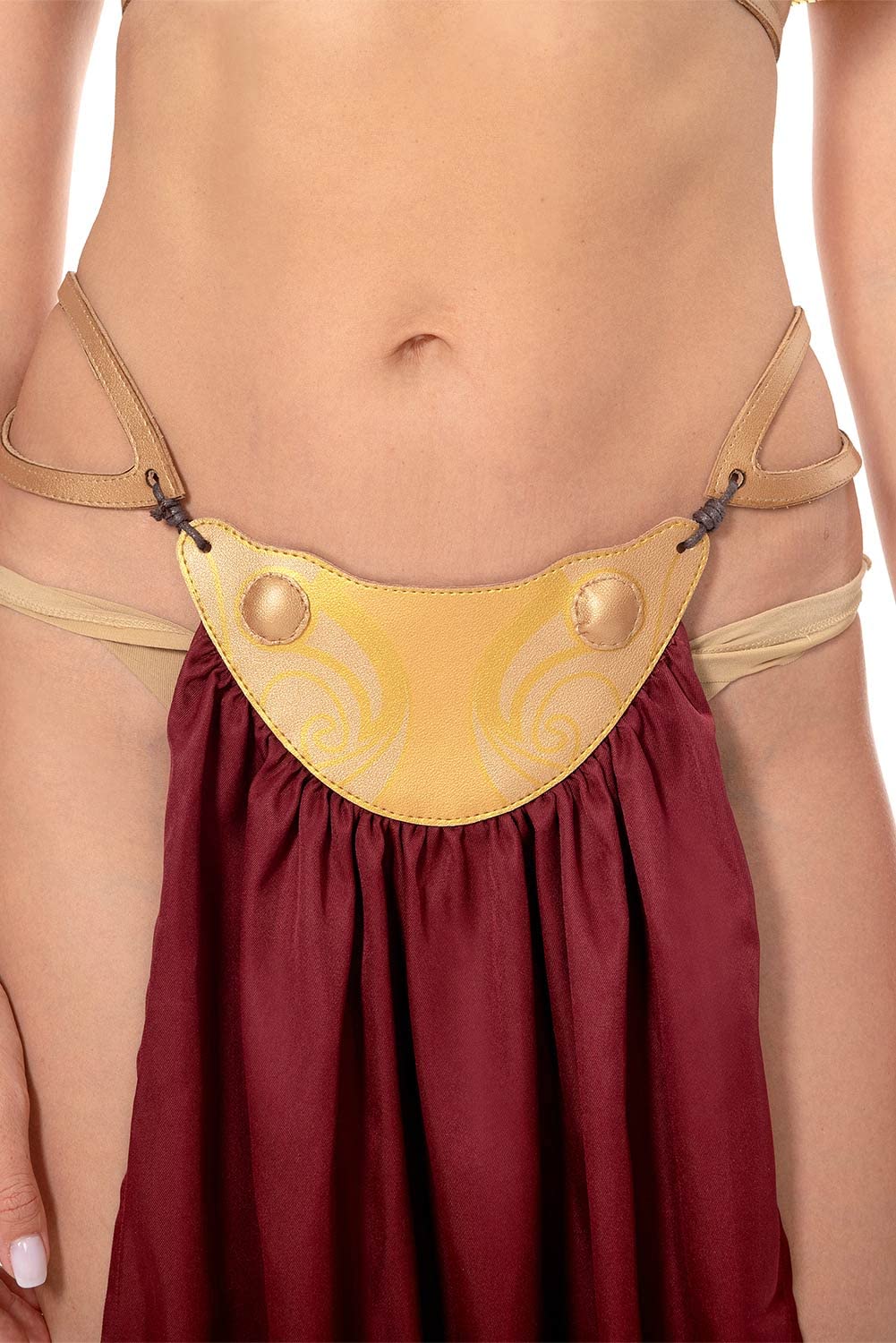 Xikaufo Adult Princess Slave Outfit Bikini Carnival Cosplay Costume Dress Gold Bra Halloween Party Costume Outfits for Women: Small