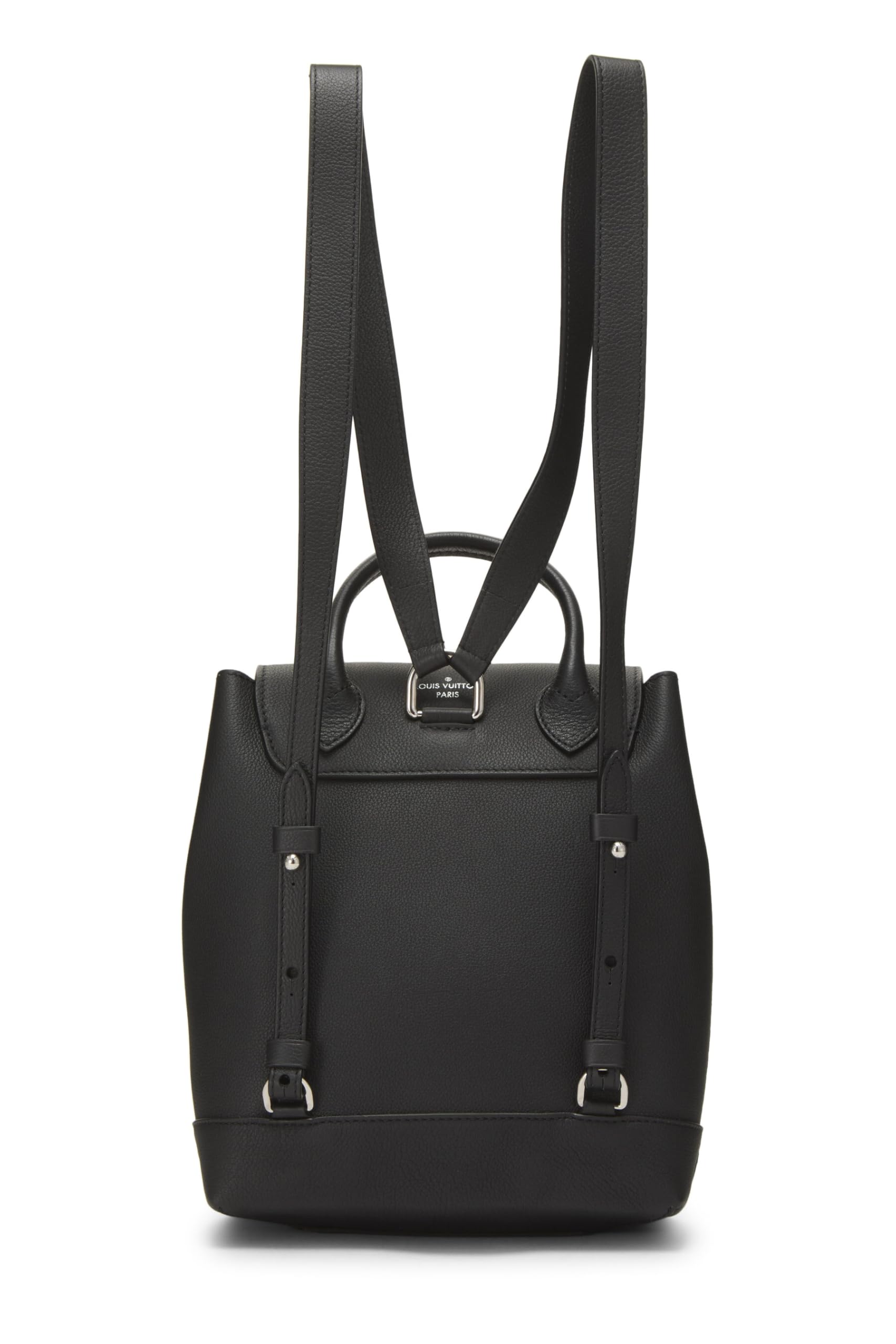 Louis Vuitton, Pre-Loved Black Leather Lockme Backpack, Black