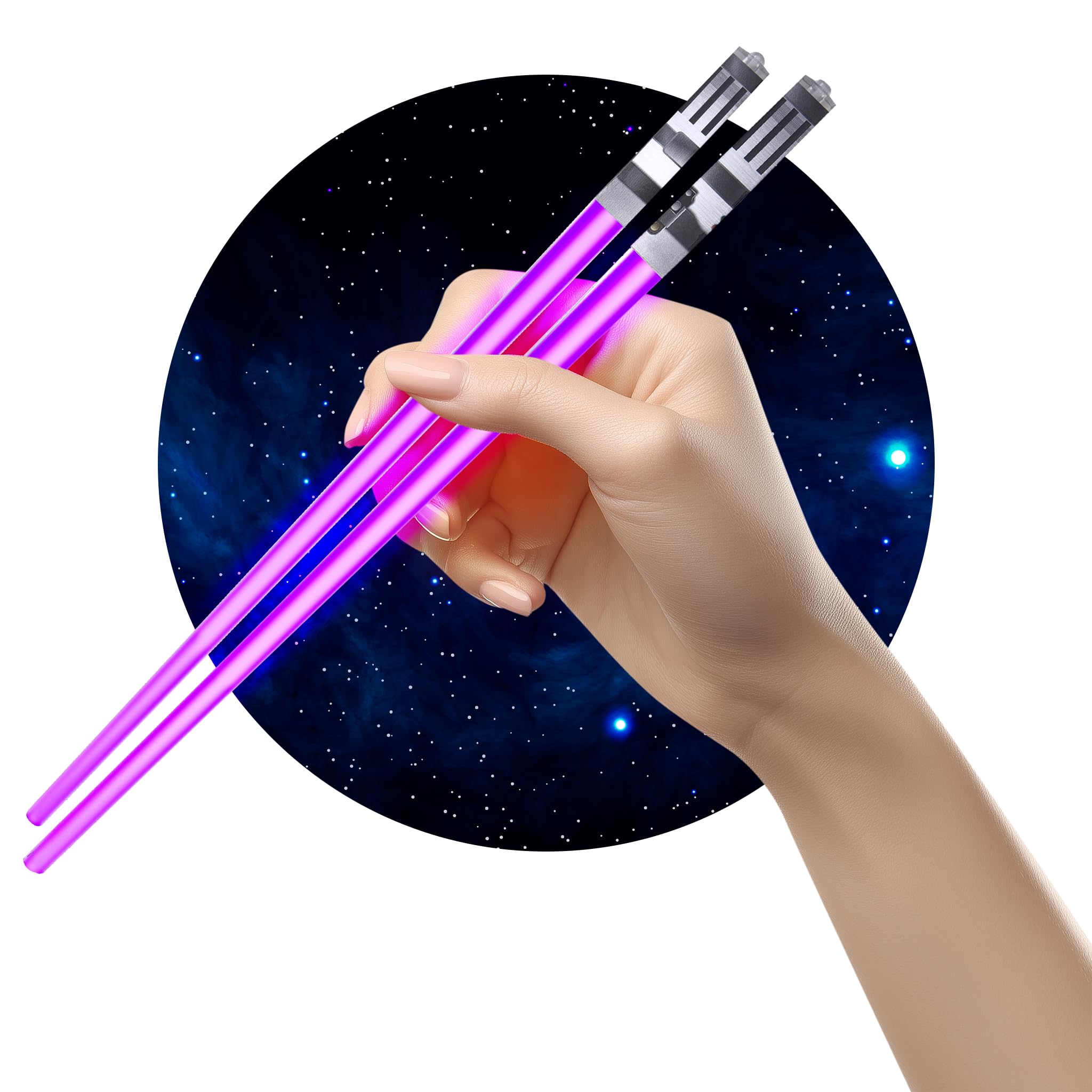 Chop Sabers Light Up Lightsaber Chopsticks, 1 Pair, Purple: 1 pairs Purple