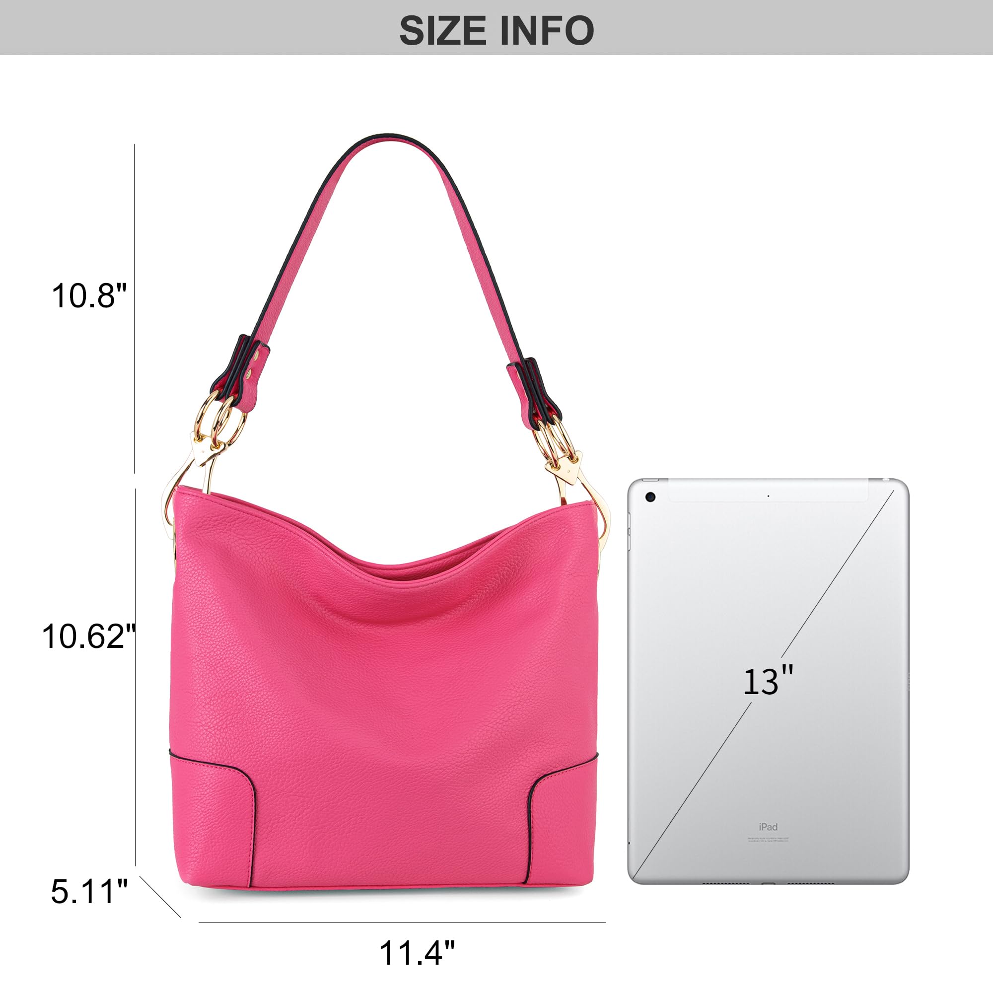 Montana West Medium Hobo Bags for Women Top Handle Satchel Shoulder Purse Bucket Handbag thumbnail 2