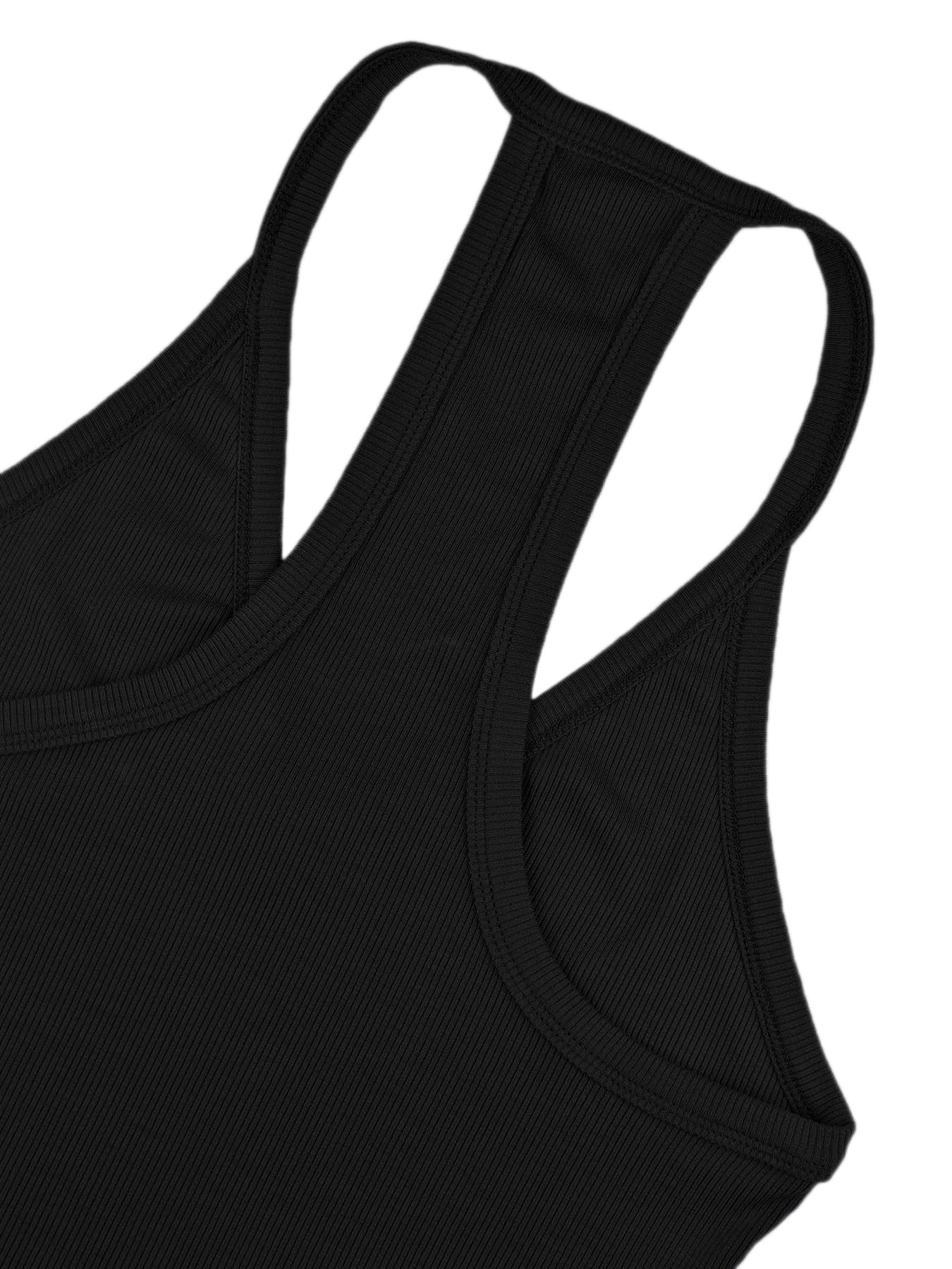 iGENJUN Workout Tops for Women Racerback Basic Tank Summer 2025 Camisole V Neck Slim Fit Ribbed Sleeveless