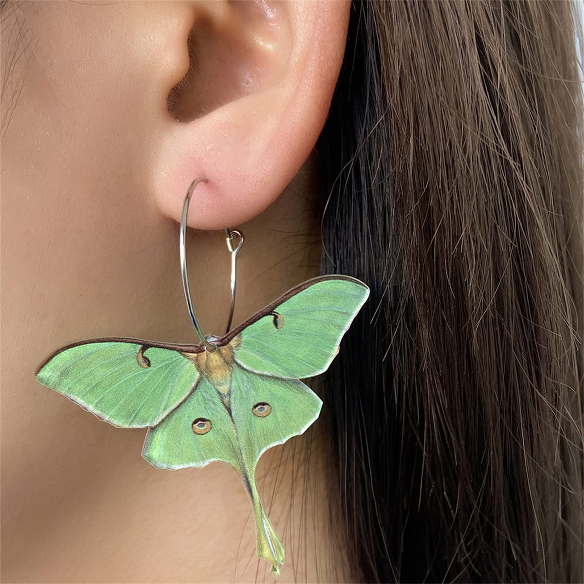 Moth Butterfly Earrings.Punk Insect Drop Earrings Color Acrylic Moth Wing Earrings Statement Black Earrings Party Jewelry for Women