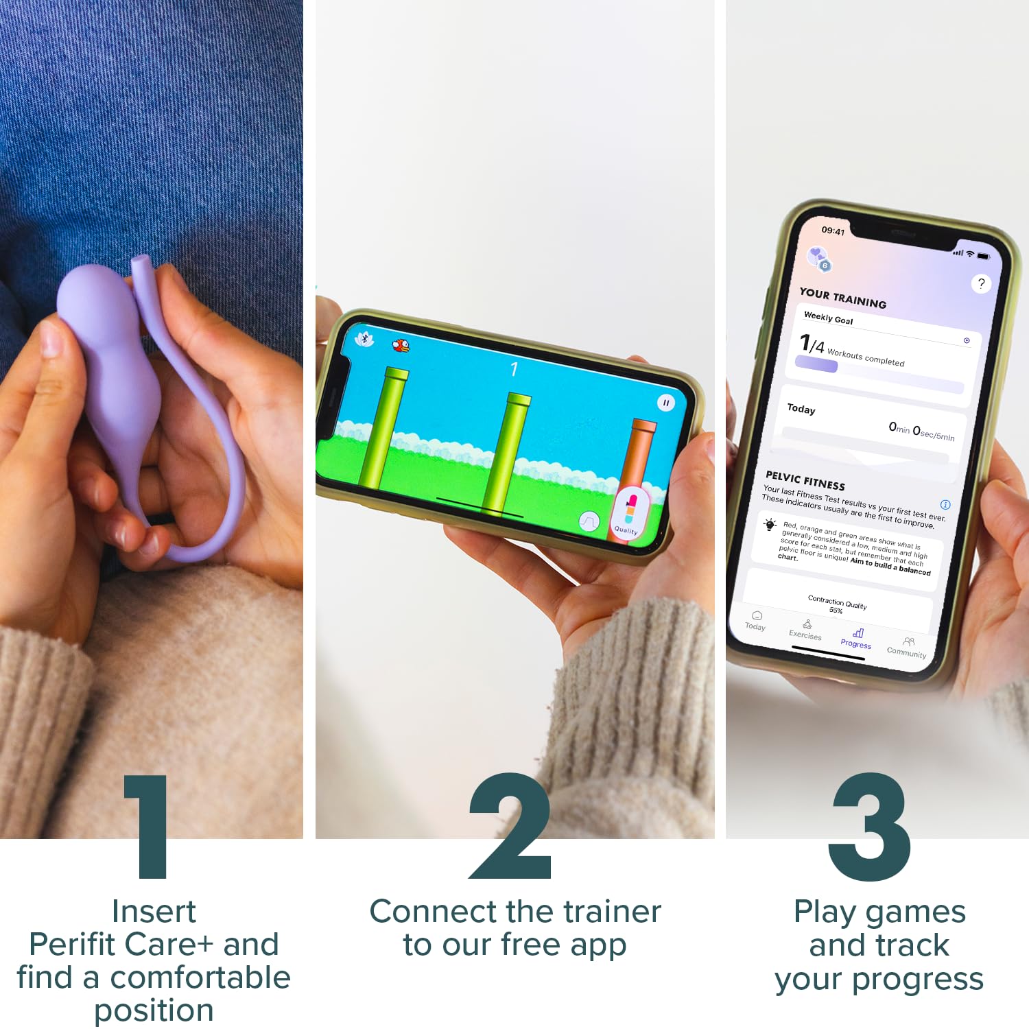 Perifit Care + | Pelvic Floor Exerciser with App | Kegel Trainer | Strengthen Your Pelvic Floor, get Better Bladder Control, Stronger Pelvic Support