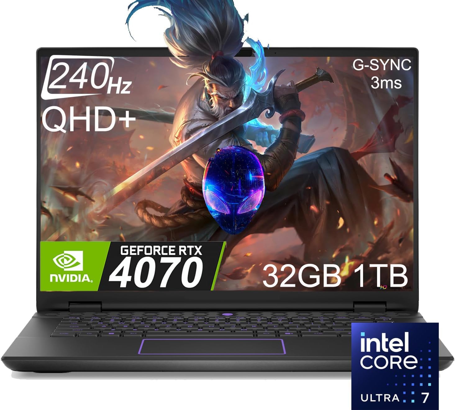 2025 Alienware 16 Aurora Gaming Laptop (16" QHD+ 120Hz, Intel 10-Core 7 240H (> i7-13620H), 64GB DDR5, 2TB SSD, NVIDIA GeForce RTX 4050 6GB), Backlit Keyboard, Wi-Fi 7, Ethernet, Webcam, Win 11 Home: 32GB | 1TB SSD
