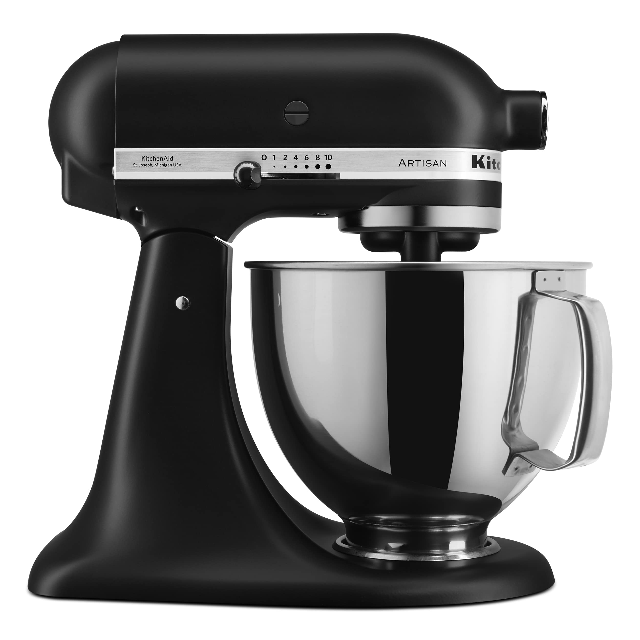 KitchenAid Artisan Series 5 Quart Tilt Head Stand Mixer with Pouring Shield KSM150PS,: Matte Black