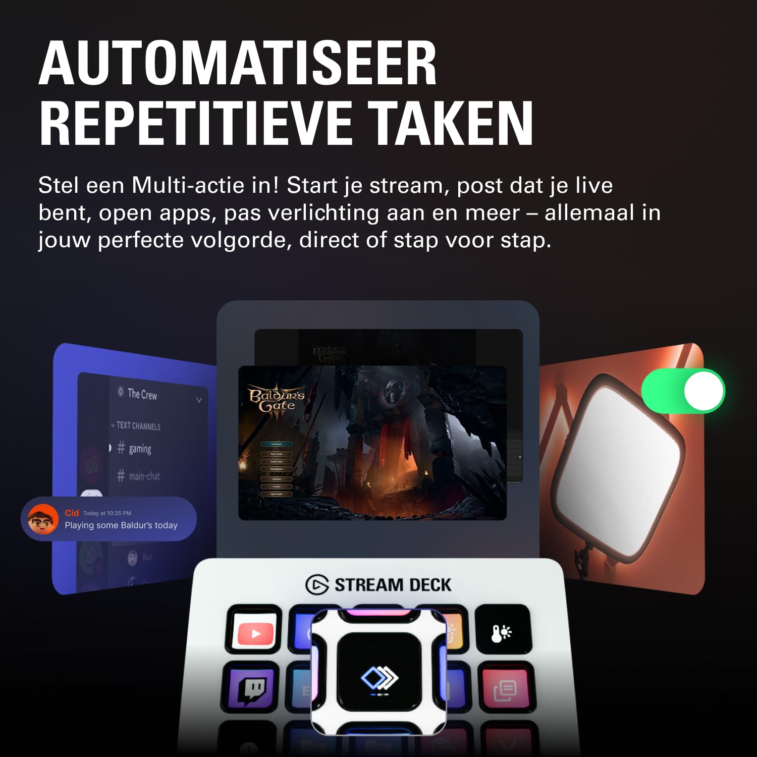 Elgato Stream Deck XL – Advanced Studio Controller, 32 macro keys, trigger actions in apps and software like OBS, Twitch, ​YouTube and more, works with Mac and PC: White