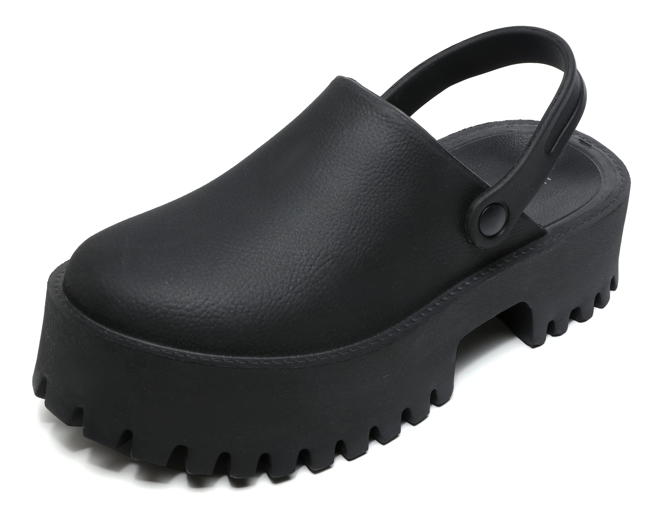 Women Platform Thick Soled Slippers,Beige Slip On Clogs Casual Non Slip Home Lazy Waterproof Fashion Sandals thumbnail 1