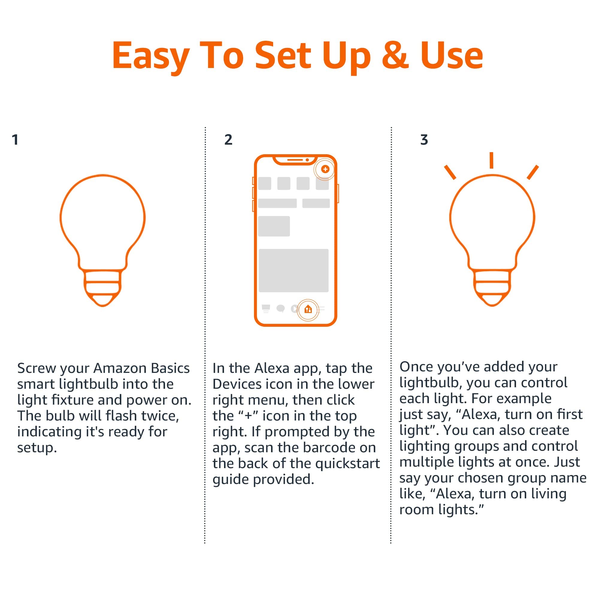 Amazon Basics Smart A19 LED Light Bulb, Color Changing, 9W (60W Equivalent), 800LM, Works with Alexa Only, 2.4 GHz Wi-Fi, No Hub Required, 1 Pack: Color Changing 1 Pack