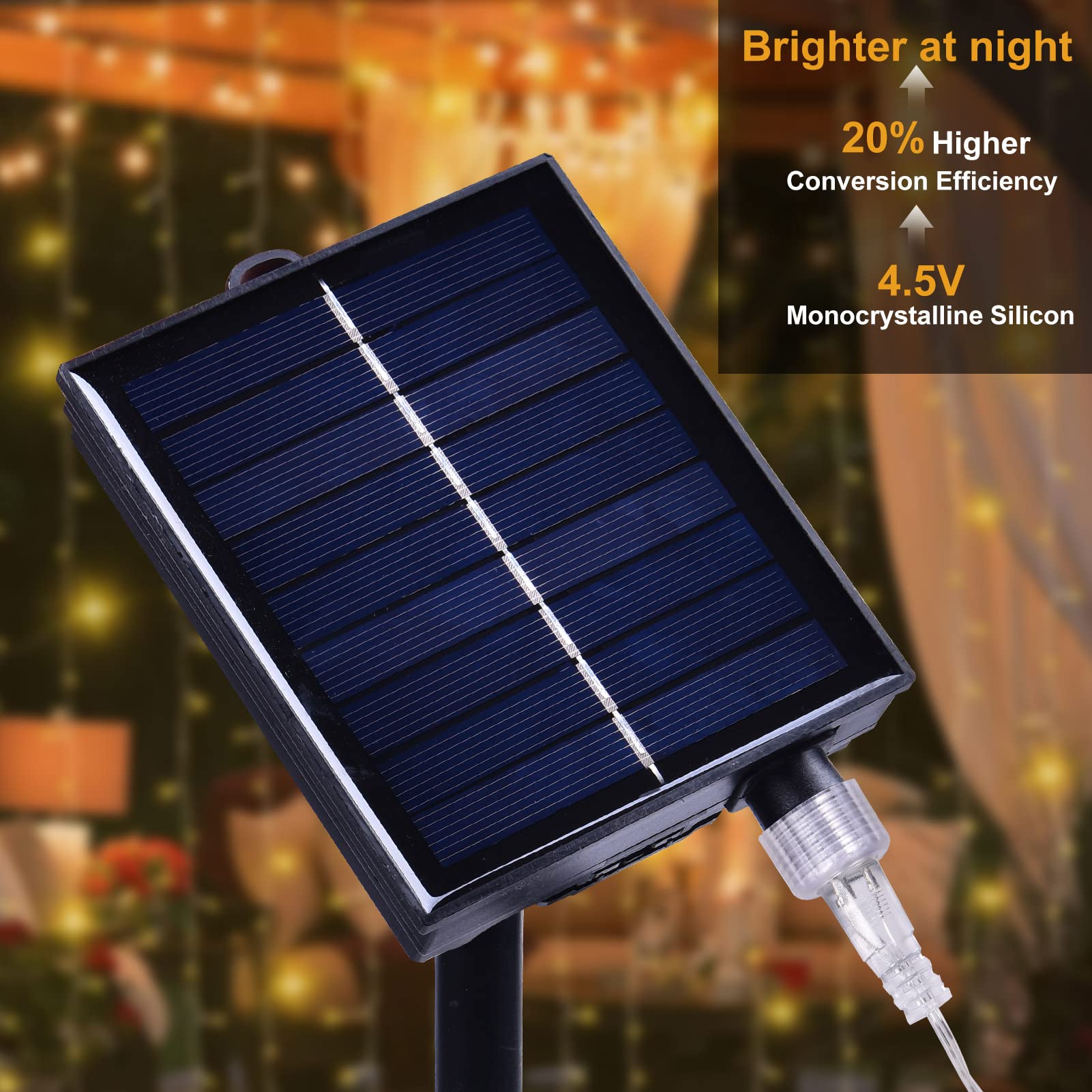XINXIANLIAN 300LED Solar Curtain Lights Outdoor Indoor 8 Modes Solar Fairy Curtain String Lights Waterproof Twinkle Lights for Home Garden Patio Gazebo(): Warm White
