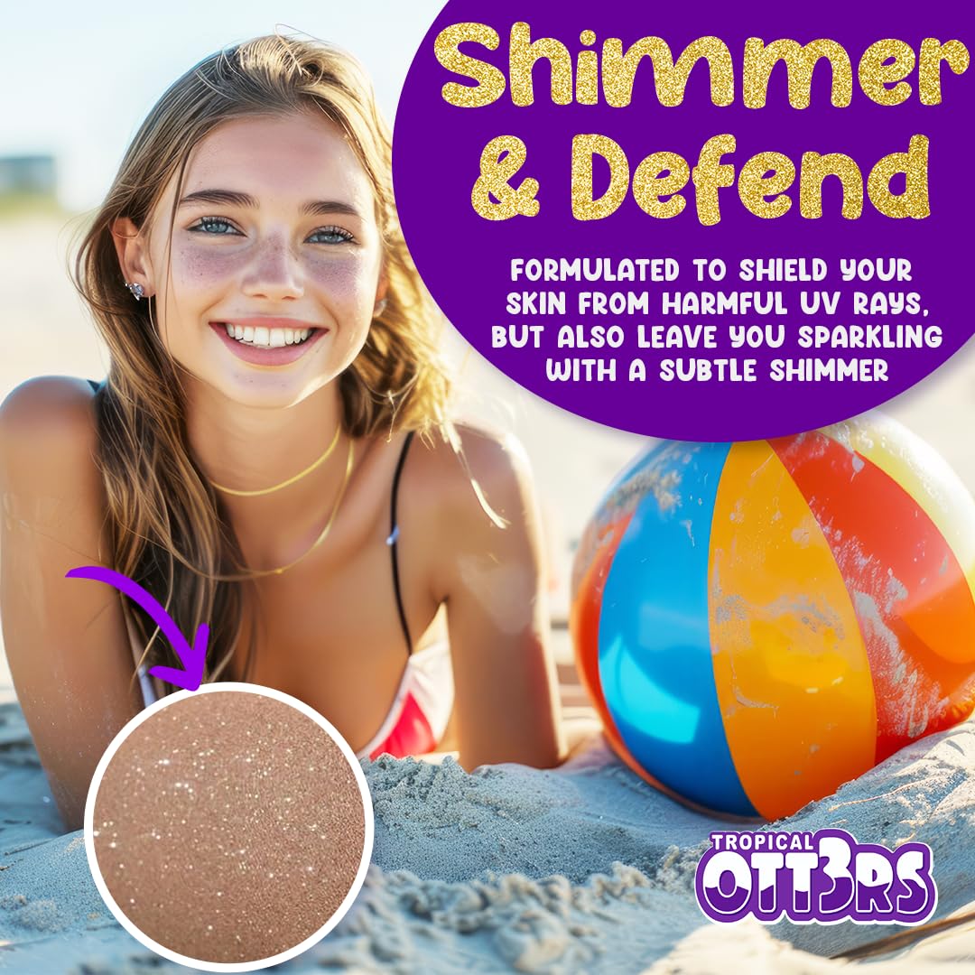 Glitter Sunscreen SPF 50 Lotion 4.5oz - Sparkle & Shimmer Sunscreen for Kids & Women - UVA/UVB Protection + 80 Min Water Resistant - No Fragrance (USA Made)