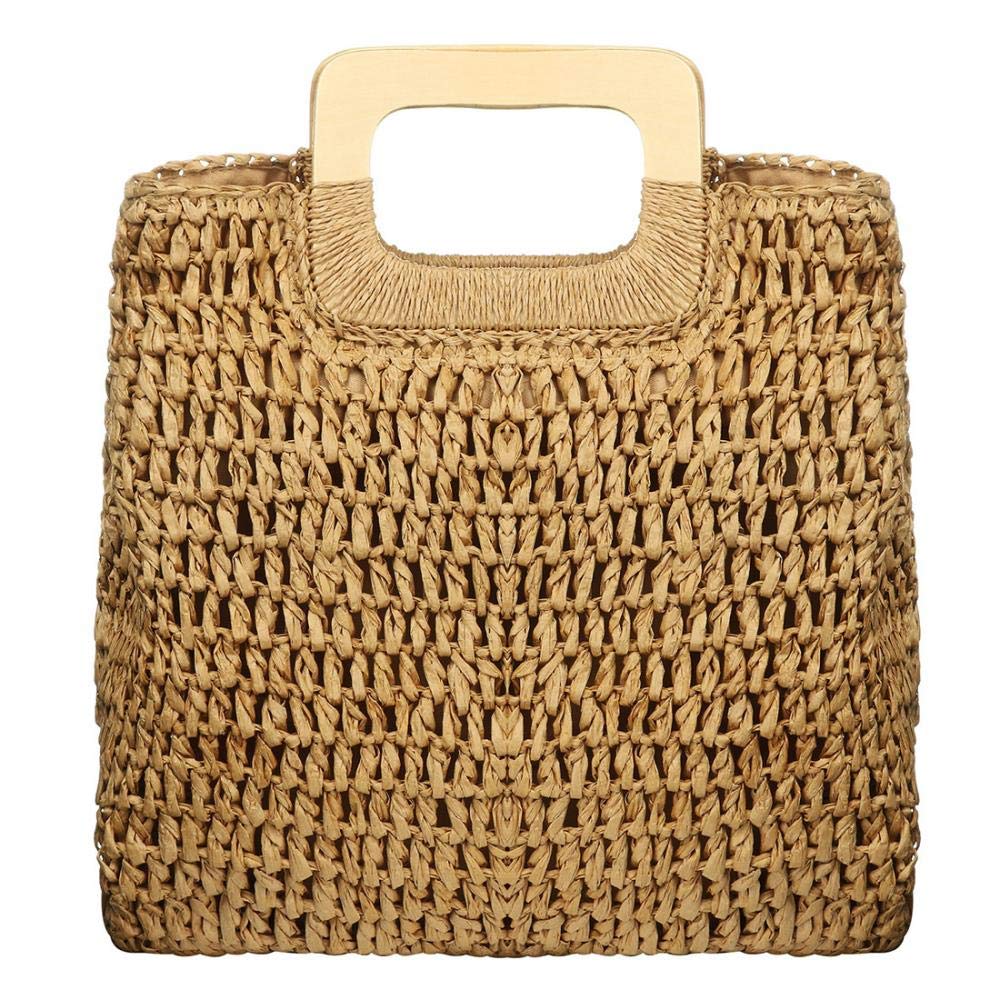 YYW Straw Tote Bag Women Hand Woven Large Casual Handbags Hobo Straw Beach Bag with Lining Pockets for Daily Use Beach Travel thumbnail 1