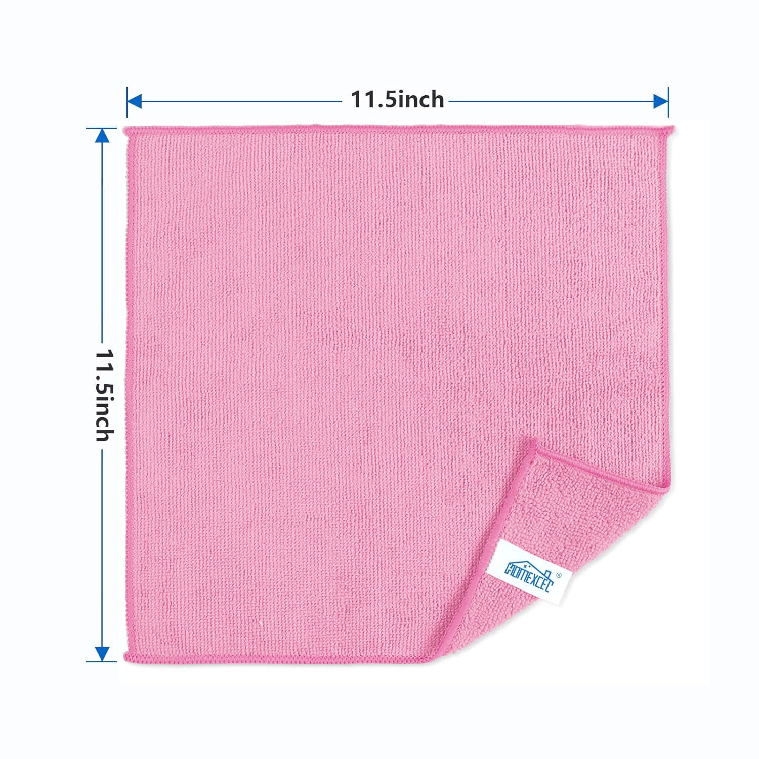HOMEXCEL Microfiber Cleaning Cloth,12 Pack Cleaning Rags, Cleaning Towels with 4 Color Assorted, 11.5"X11.5"(Green/Blue/Yellow/Pink)