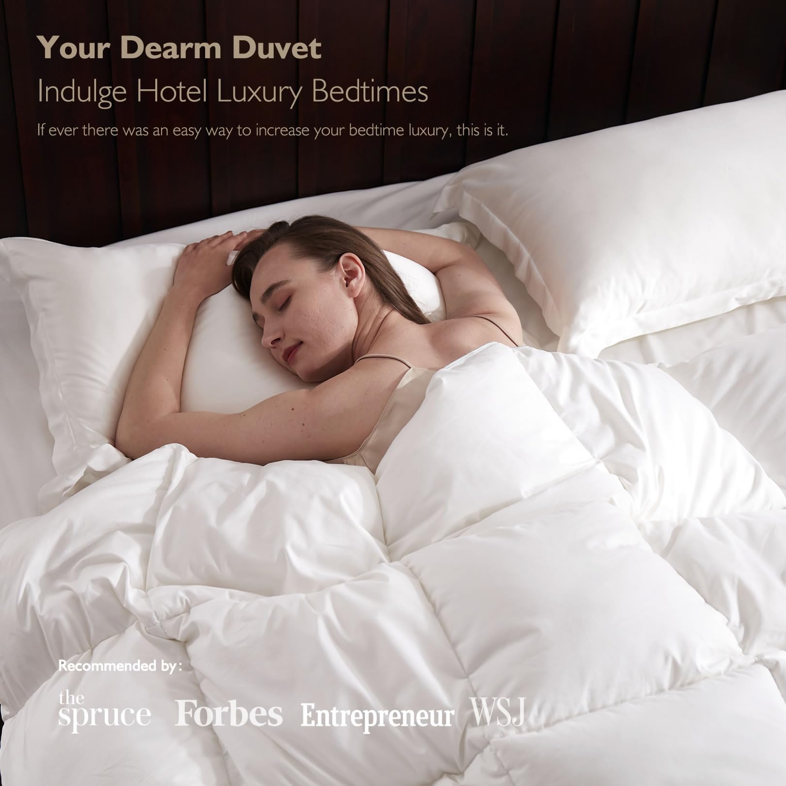 Cobnom® Hotel Luxury Feather Down Comforter Queen Size, Medium Warm All Season Duvet Insert, Silky Soft Egyptian Cotton Blend Cover, Ethically Sourced Feather & Down Filled, 90x90 Inch, White