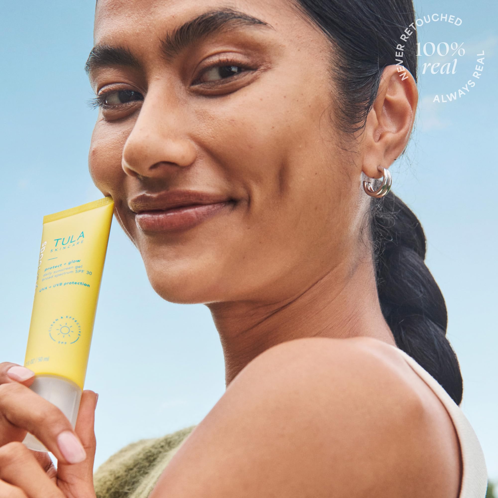 TULA Skin Care Protect + Glow Daily Sunscreen Stick Gel Broad Spectrum SPF 30 - Skincare-First, Non-Greasy, Non-Comedogenic & Reef-Safe with Pollution & Blue Light Protection.: Protect + Glow, 1.7 fl oz