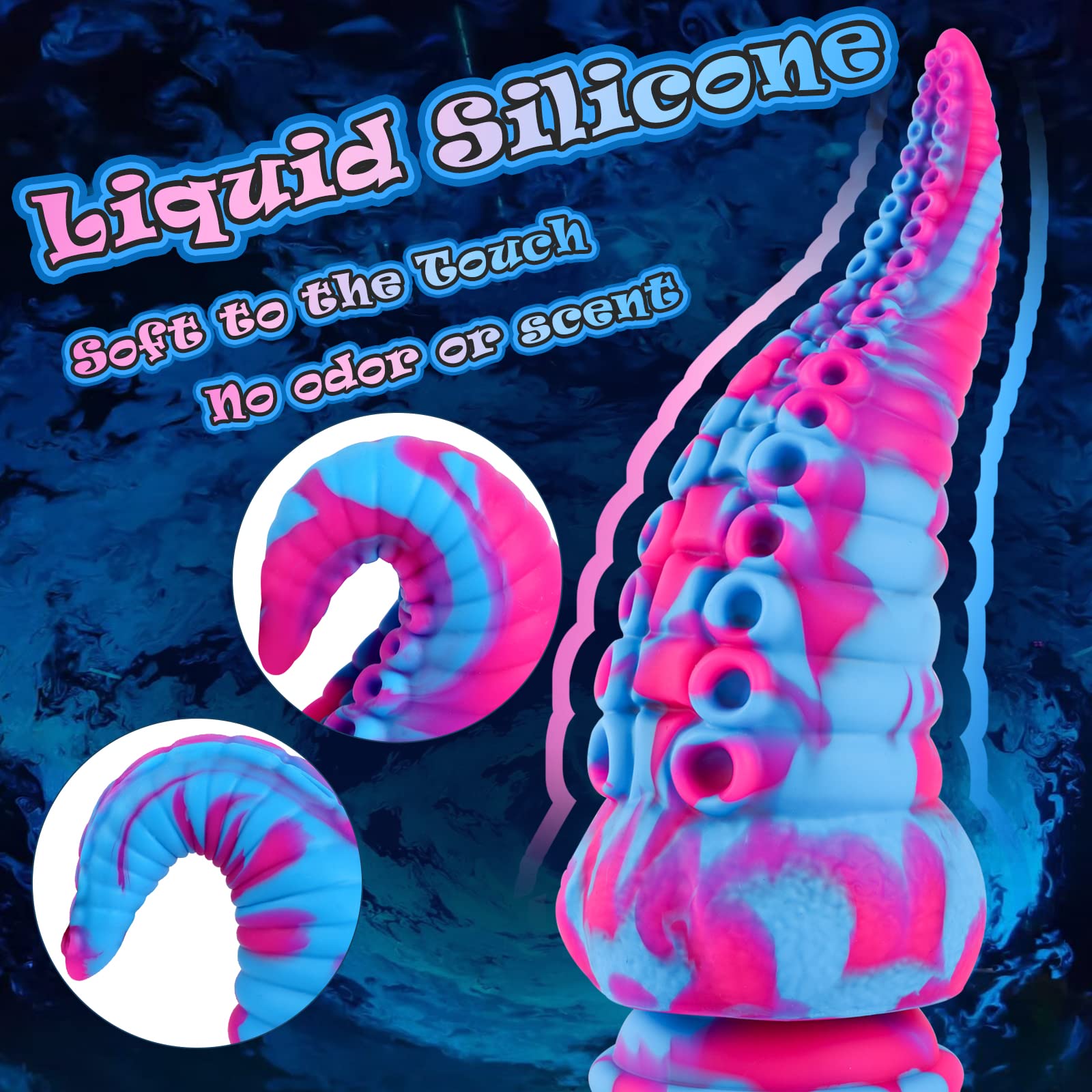 Monster Dildo Tentacle Adult Toy: Big Thick Dildos with Suction Cup for Women, Huge Fantasy Dildo with Octopus-Shape, 8.7” Silicone Giant Dildo thumbnail 3