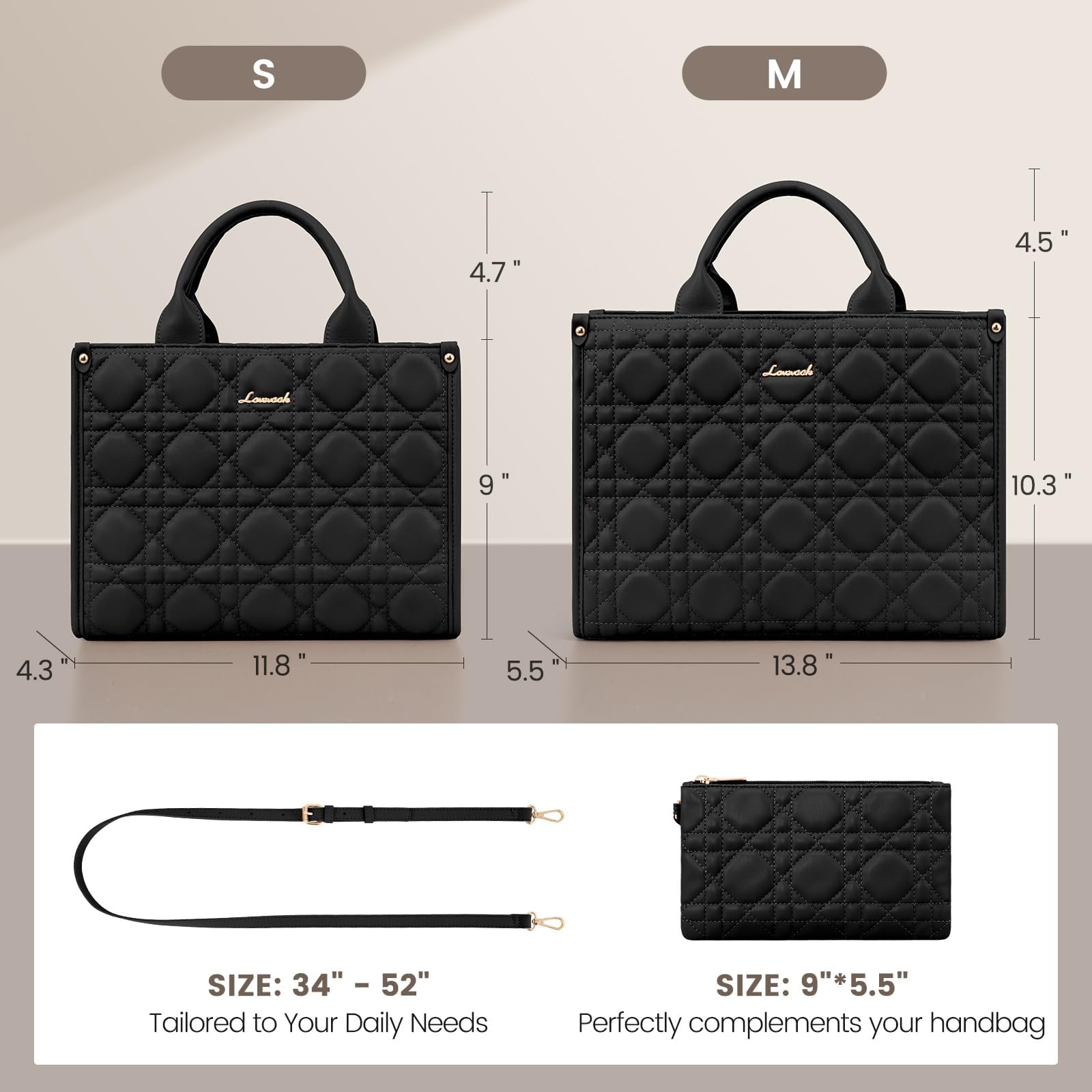 LOVEVOOK Purses and Handbags for Women, Handbags Shoulder Bags Black Purses and PU Leather Top Handles for Lady thumbnail 4