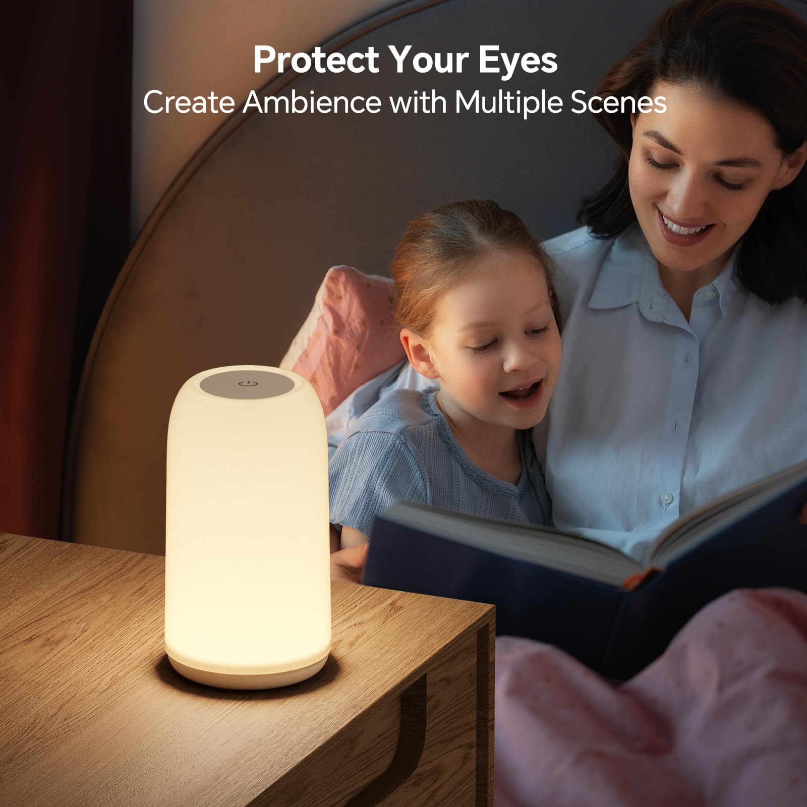ROOTRO Touch Bedside Table Lamp, [Sleek Design & RGB Mode] 3 Way Dimmable Small Lamp for Bedroom, LED Lamp with Warm  Lights, Multi-Color Smart Nightstand Lamp for for Living Room Home Gifts - Image 8