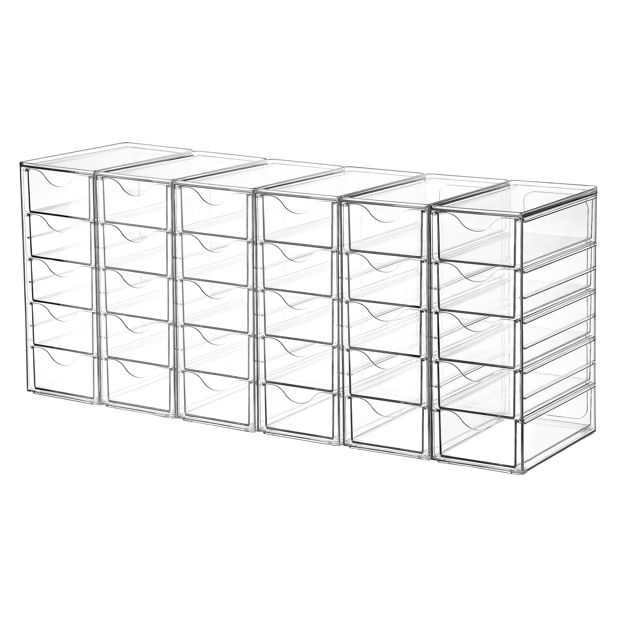 Vtopmart Acrylic Organizer with 16 Drawers (4 Set),Clear Storage Drawers for Office Supplies,Desk Organization and Storage for Makeup,Jewelry,Art Crafts